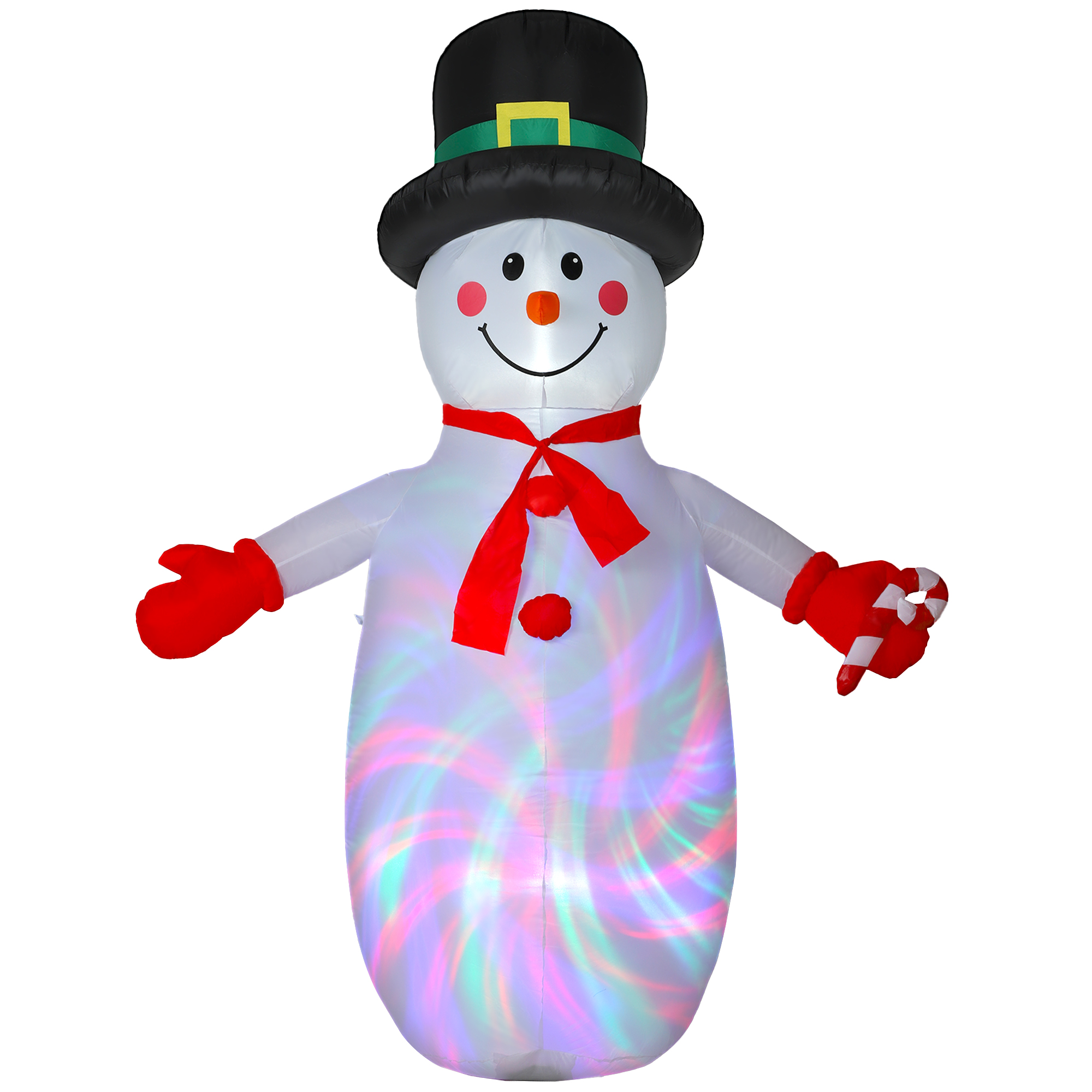 Outsunny 8FT Christmas Inflatable Outdoor Decoration with Dynamic Disco & LED Lights, Self-Inflating Christmas Blow Up Snowman for Garden, Indoor Outdoor Home Decor Outsunny 8FT Christmas Inflatable Outdoor Decoration with Dynamic Disco & LED Lights, Self-Inflating Christmas Blow Up Snowman for Garden, Indoor Outdoor Home Decor