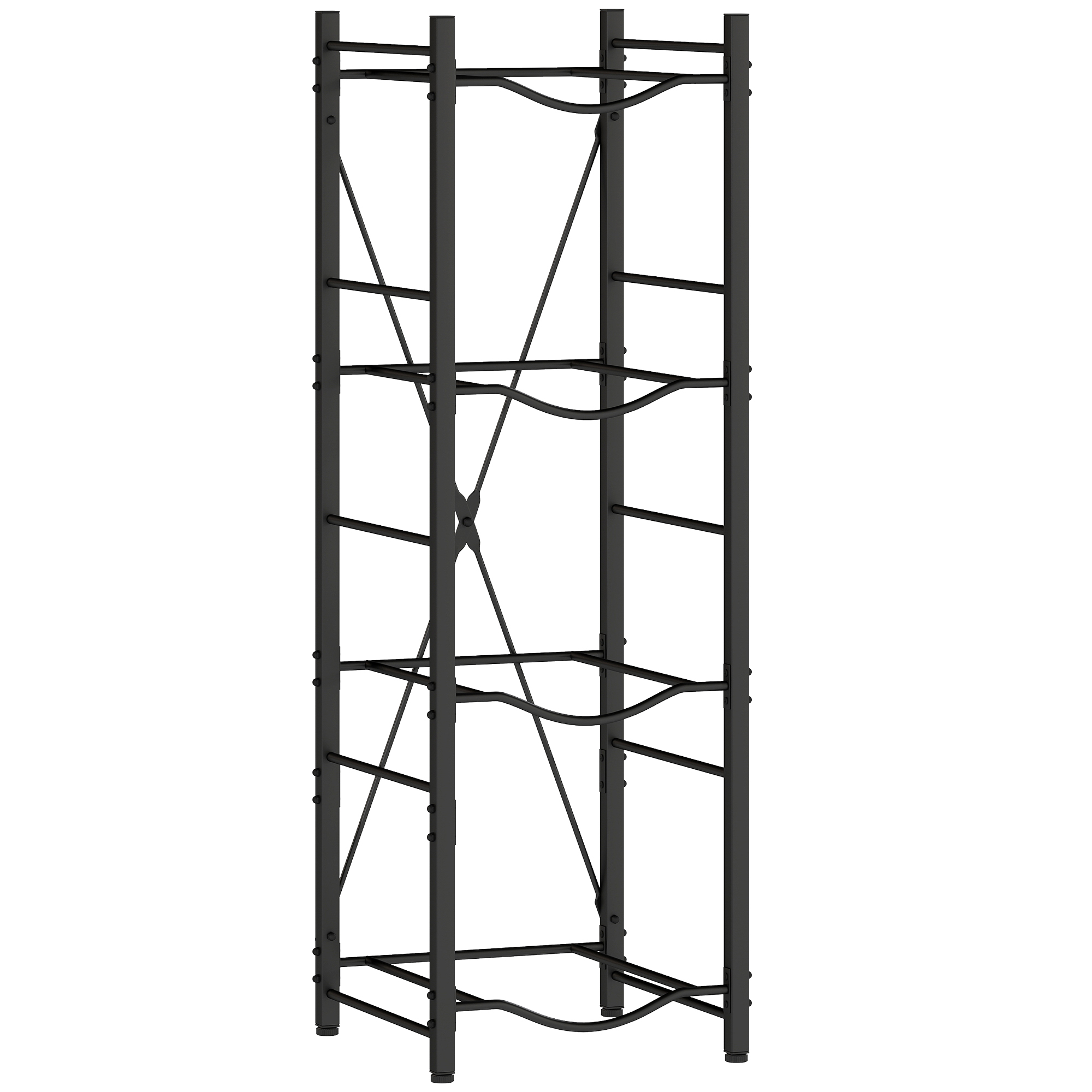 HOMCOM Soporte para Garrafones de Agua de 4 Niveles Estante de Almacenamiento para Botella de Agua para Cocina Comedor Negro