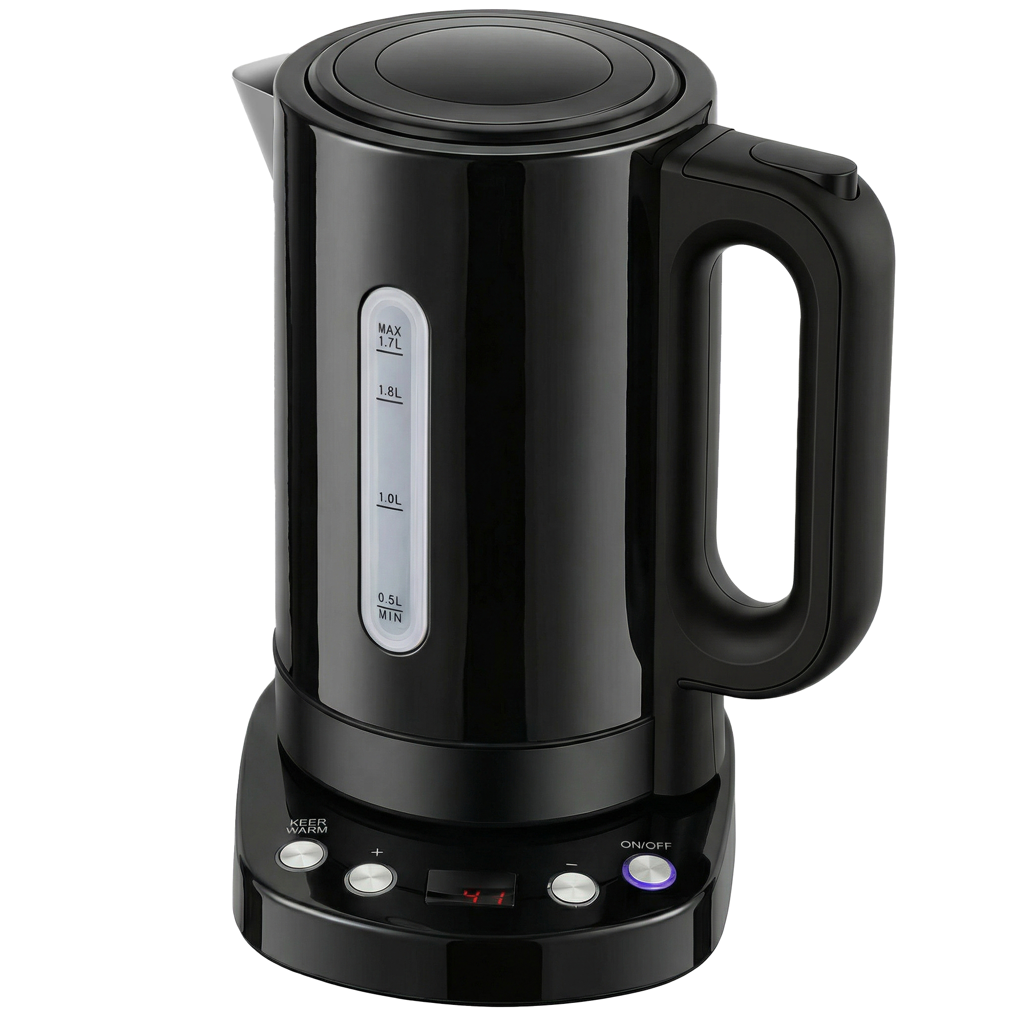 HOMCOM Electric Kettle, 1.7L, Fast Boil, 3kW Water Kettle with UK Strix Thermostat, Keep Warm Function, LCD Base, Black HOMCOM Electric Kettle, 1.7L, Fast Boil, 3kW Water Kettle with UK Strix Thermostat, Keep Warm Function, LCD Base, Black