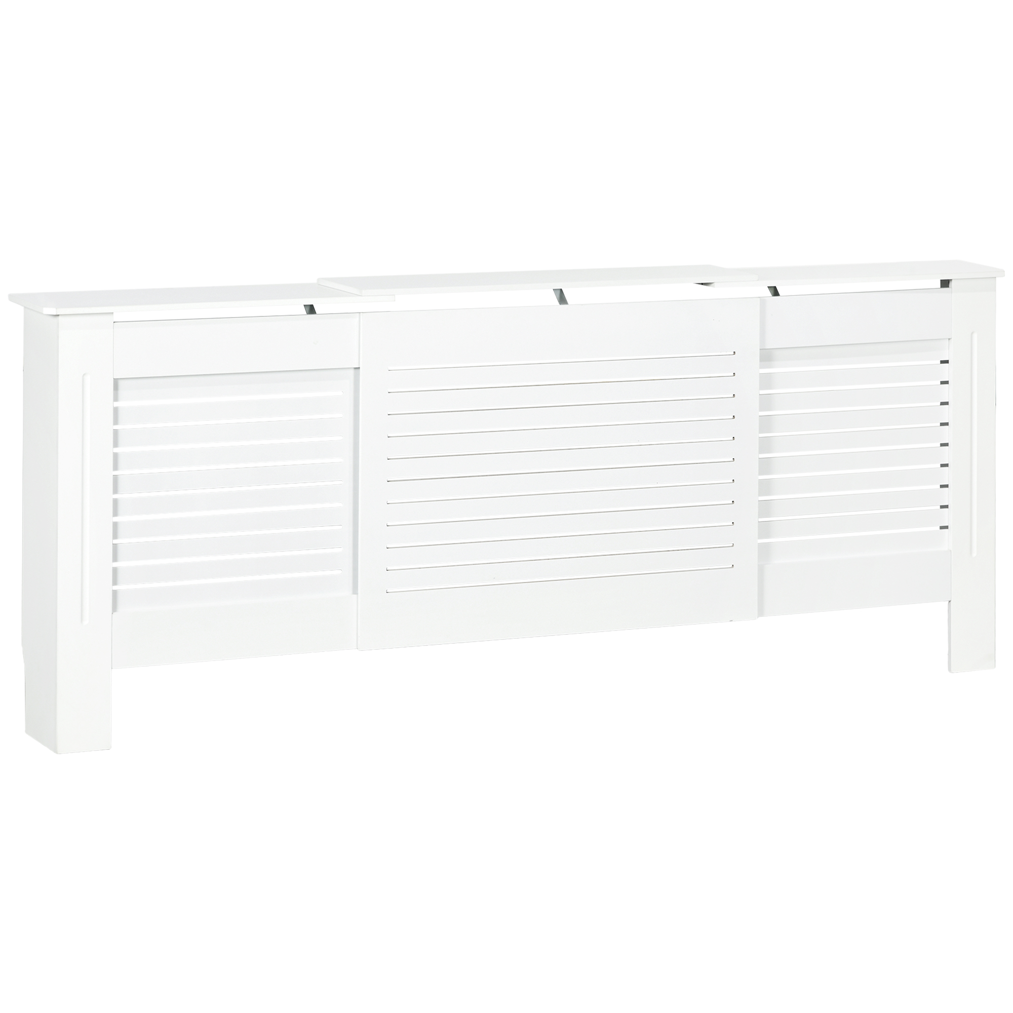HOMCOM Heizkörperverkleidung, Heizungsabdeckung Heizkörper Abdeckung Einstellbar Weiß 139-208,5 x 20,5 x 82,5cm Aosom