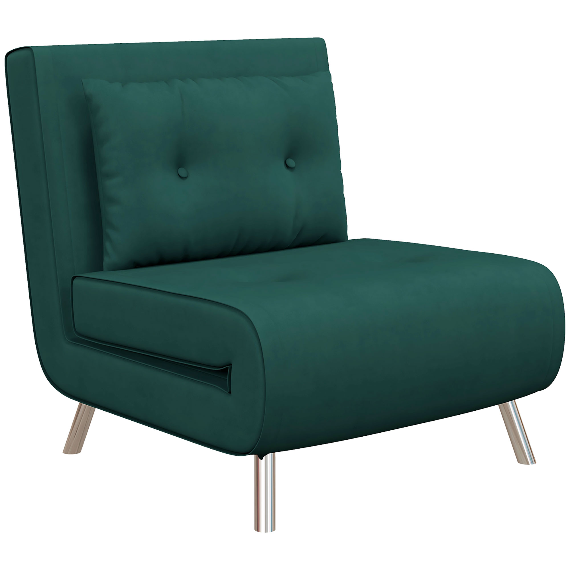 HOMCOM Schlafsessel Klappsessel mit Bettfunktion Einzelsofa mit Kissen Gästebett Polstersofa Samtoptik Dunkelgrün 77 x 88 x 83 cm für Gästezimmer   Aosom.de