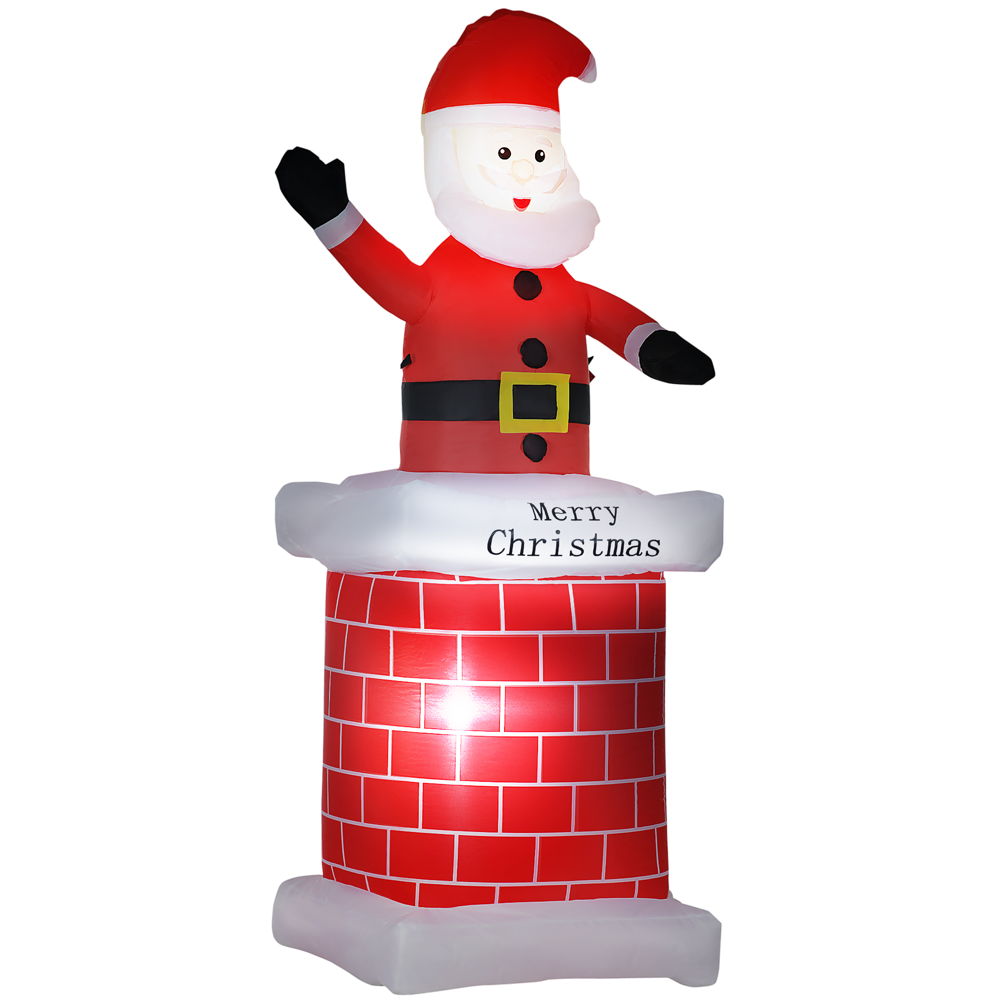 HOMCOM aufblasbarer Weihnachtsdeko 210 m Weihnachtsmann mit Schornstein selbstaufblasend für Garten & festliche Beleuchtung Aosom.de