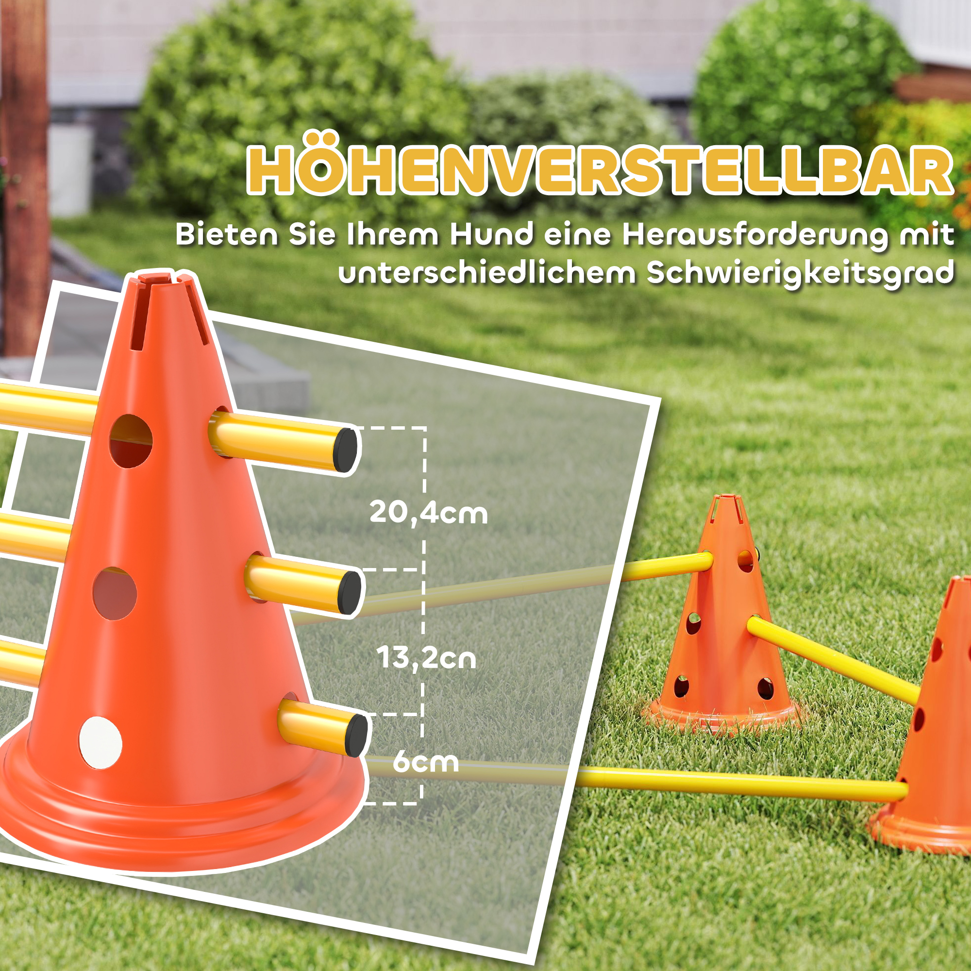 Agility komplekt koertele: 3-osaline agilityvarustus koerte treenimiseks, sh 6 koonust, 3 tõket ja kandekott.