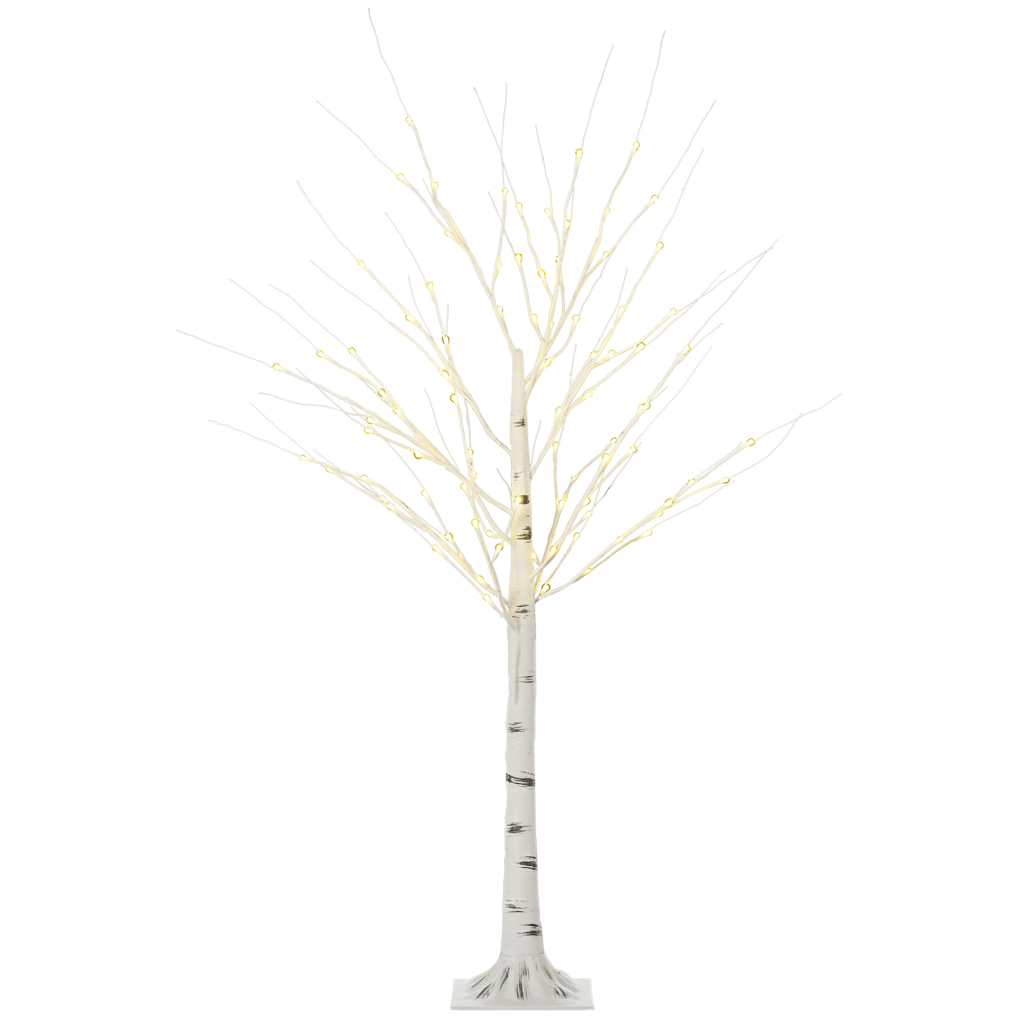 HOMCOM 5ft Artificial White Birch Tree Light with Warm White Pre-Lit LED Light for Indoor and Covered Outdoor Use HOMCOM 5ft Artificial White Birch Tree Light with Warm White Pre-Lit LED Light for Indoor and Covered Outdoor Use