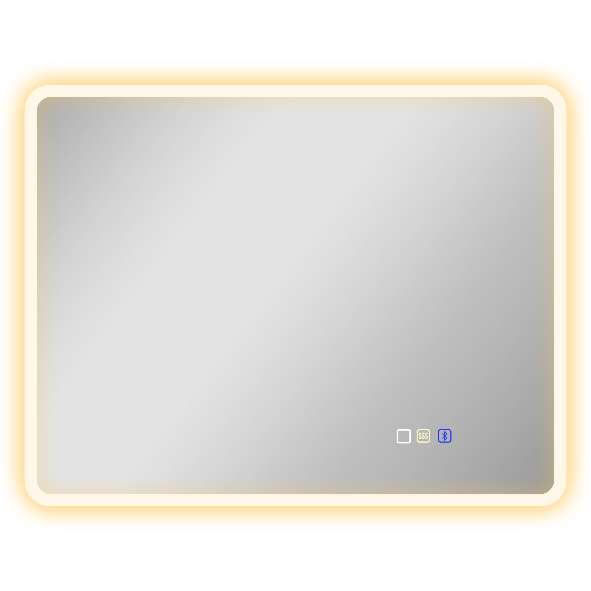 HOMCOM Espejo de Baño con Luz LED 90x70 cm con Bluetooth 3 Colores de Luz Función Antivaho Función de Memoria IP44