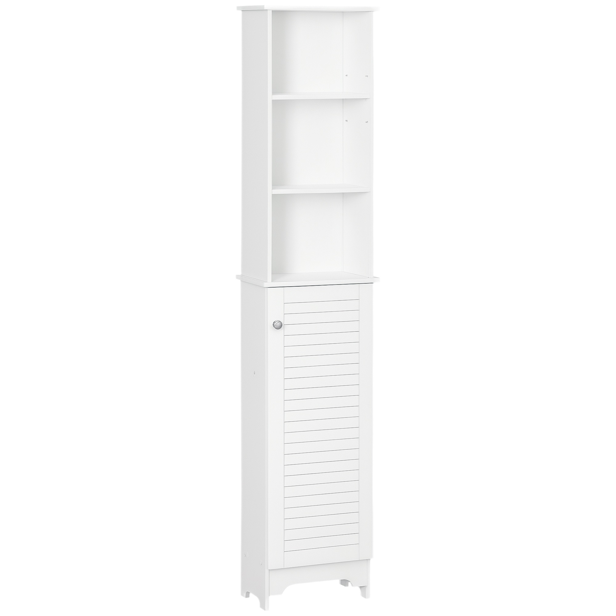 HOMCOM Meuble Colonne Salle de Bain 3 niches Placard Porte persienne 3 étagères MDF Panneaux de Particules Blanc HOMCOM Meuble Colonne Salle de Bain 3 niches Placard Porte persienne 3 étagères MDF Panneaux de Particules Blanc
