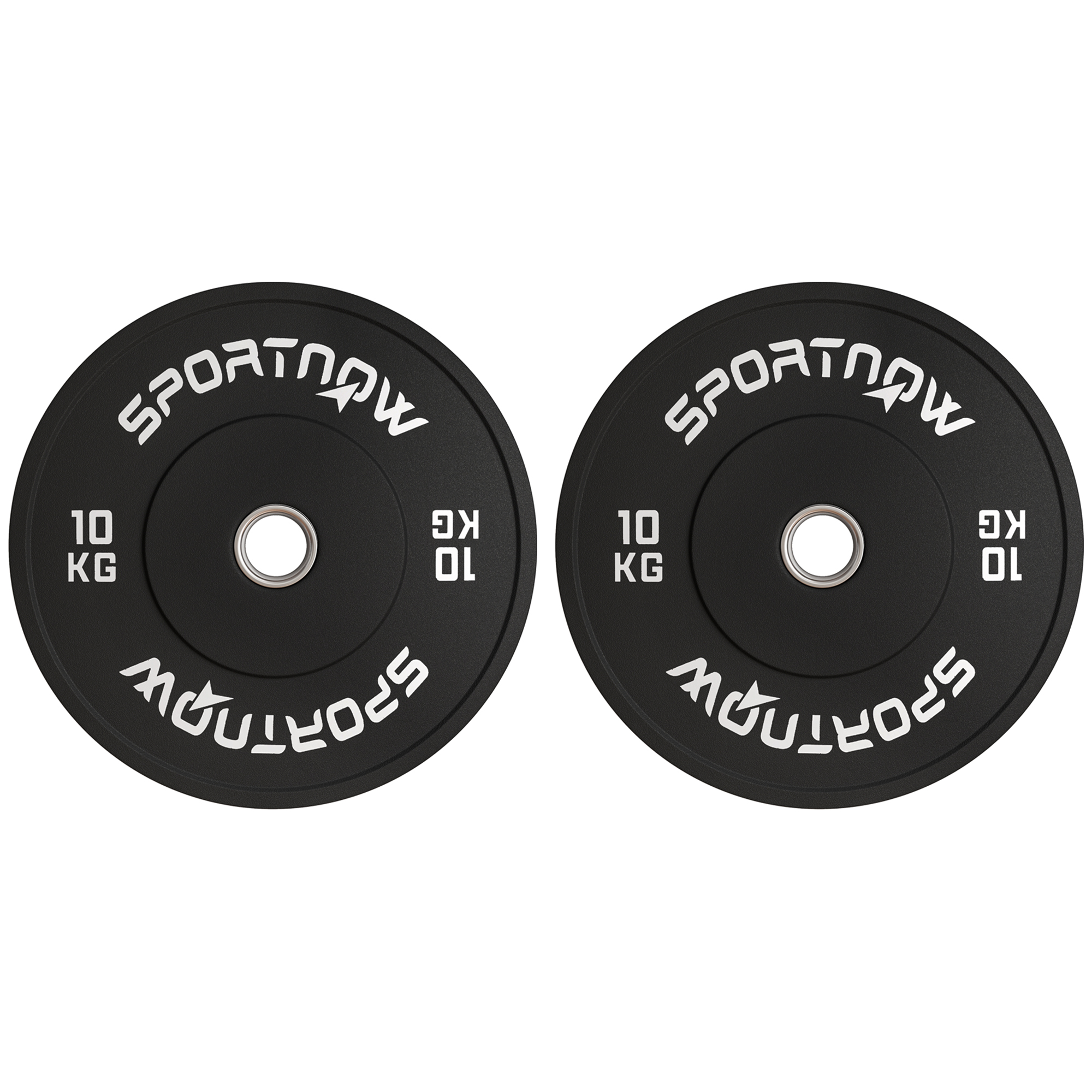 SPORTNOW 2er-Set Hantelgewichte, 2 x 10kg Gewichte, Hantelscheiben-Set, Gewichtsscheiben für 5 cm Hantelstange, Ø 50 mm Bohrung, Schwarz   Aosom
