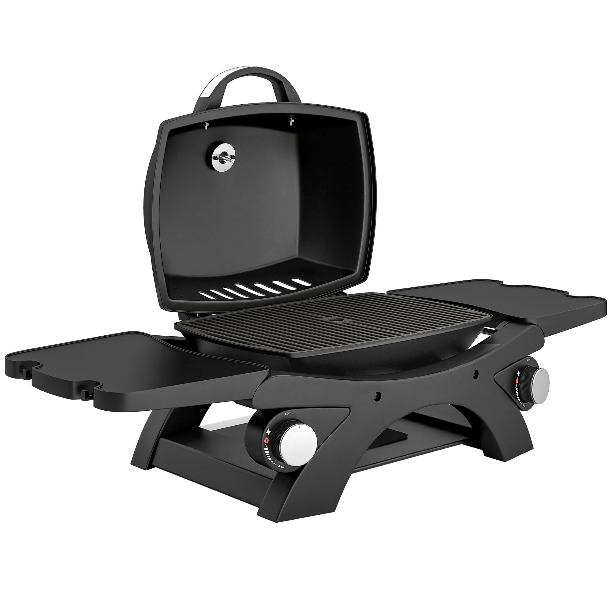 Outsunny 2 Burner Gas Grill with 2 Detachable Side Tables, 3.8 KW Steel Barbecue Grill with Cast Iron Grates, Lid, Thermometer Outsunny 2 Burner Gas Grill with 2 Detachable Side Tables, 3.8 KW Steel Barbecue Grill with Cast Iron Grates, Lid, Thermometer