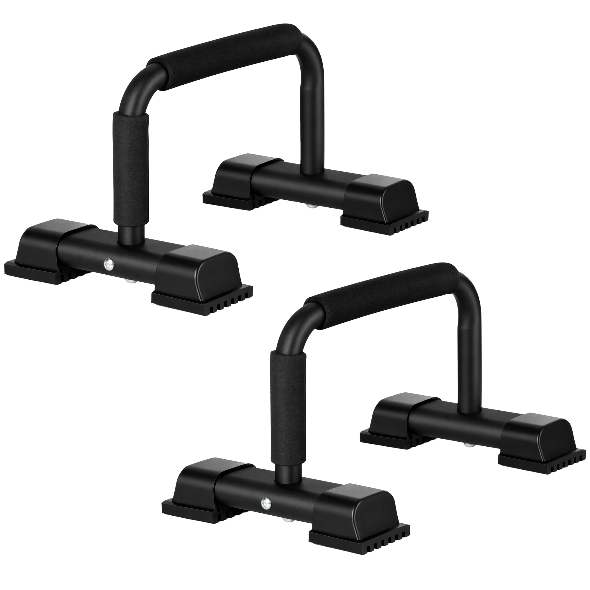 HOMCOM Set 2 Bare Paralele din Oțel pentru Fitness cu Mânere din Antiderapante, 36x25x20 cm, Negru | Aosom Romania
