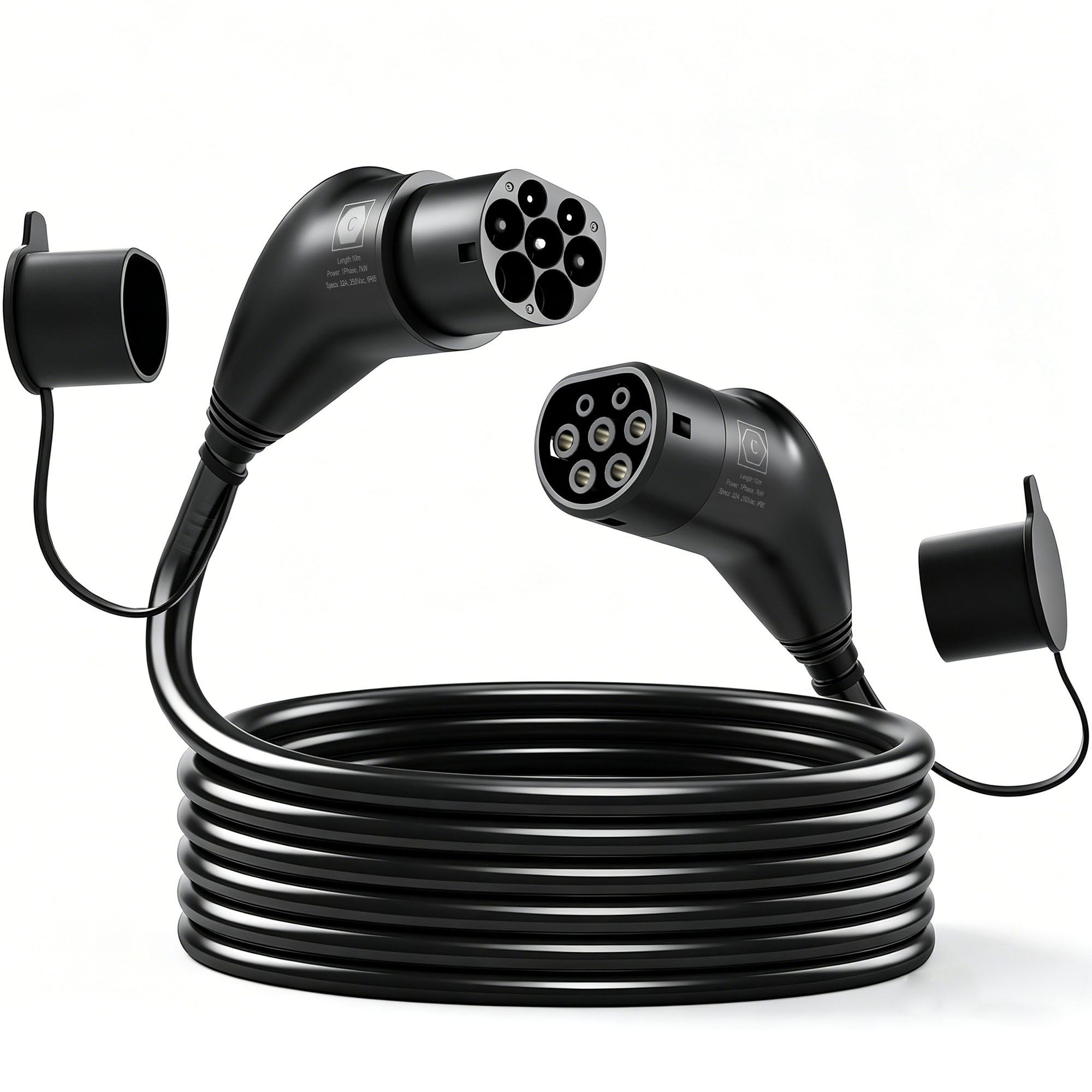HOMCOM Type 2 EV Charging Cable, 7kW, 32A, Mode 3, 1-Phase, 10m Type 2 to Type 2 EV Extension Cable for EVs, PHEVs HOMCOM Type 2 EV Charging Cable, 7kW, 32A, Mode 3, 1-Phase, 10m Type 2 to Type 2 EV Extension Cable for EVs, PHEVs
