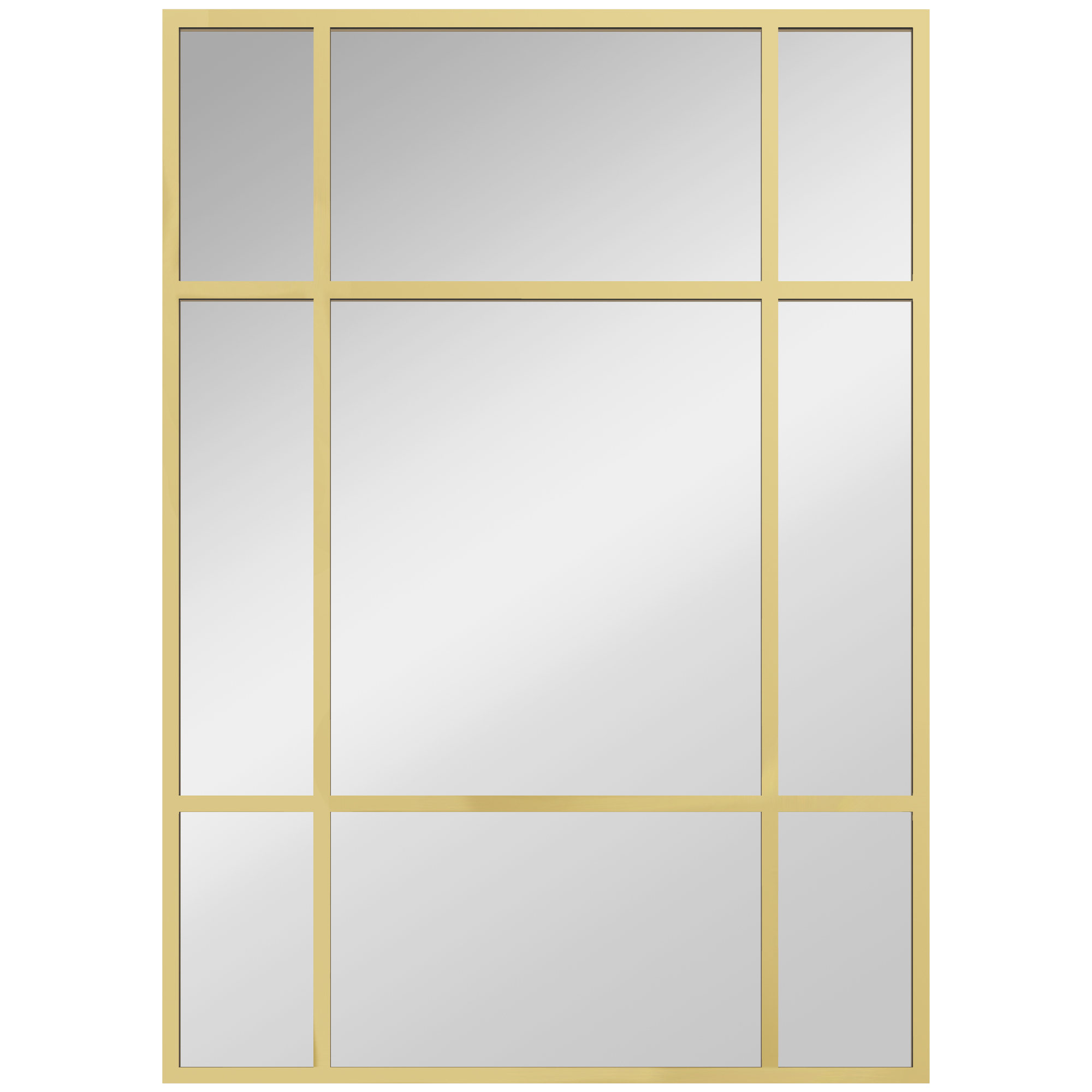 HOMCOM Espejo Ventana 70x50 cm de Pared Espejo Rectangular con Marco de Metal Espejo Decorativo para Salón Dormitorio Dorado | Aosom España