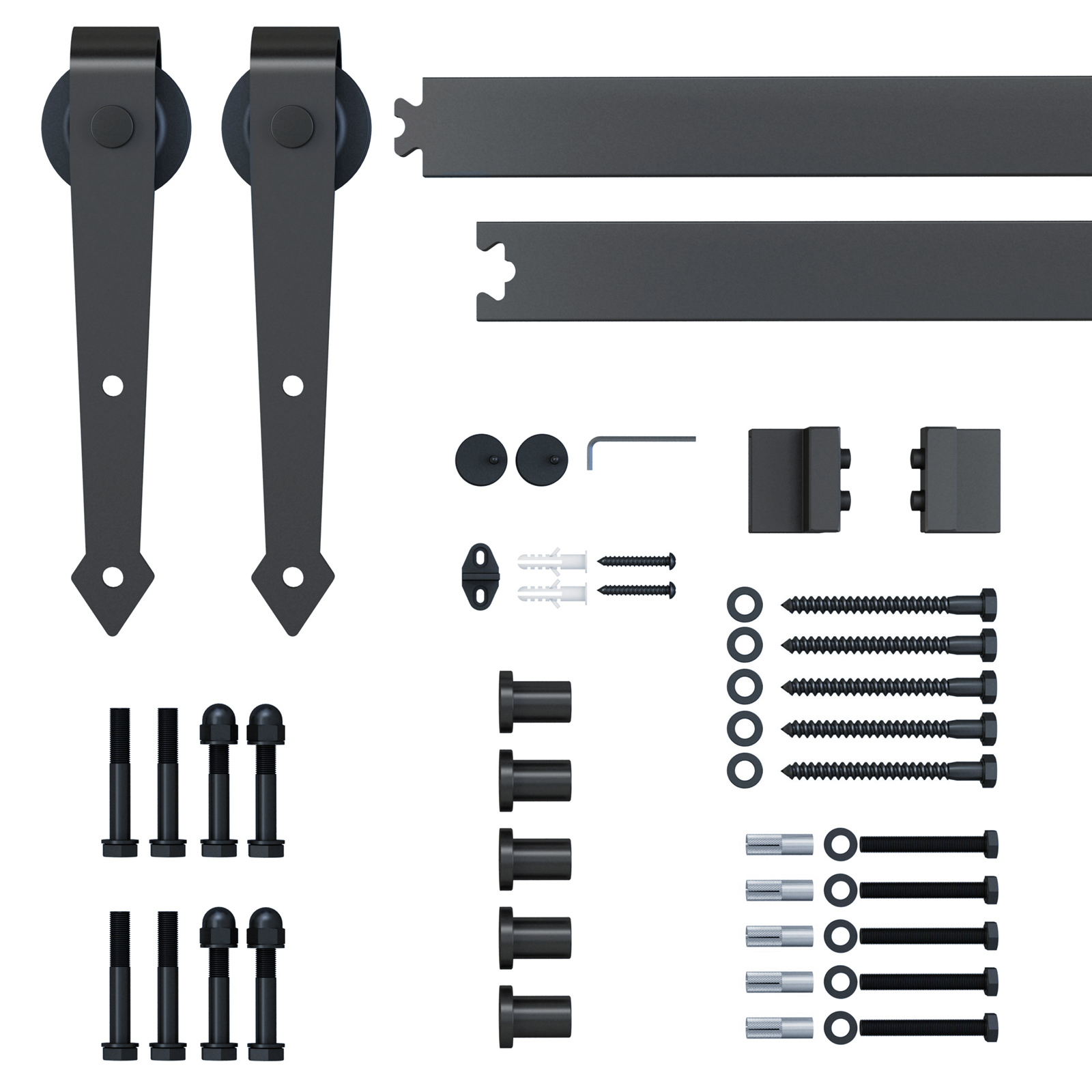 HOMCOM 6.6FT/200cm Black Sliding Door Kit for Single Barn Door, Antique Sliding Barn Door Hardware Kit with J Shape Hanger HOMCOM 6.6FT/200cm Black Sliding Door Kit for Single Barn Door, Antique Sliding Barn Door Hardware Kit with J Shape Hanger