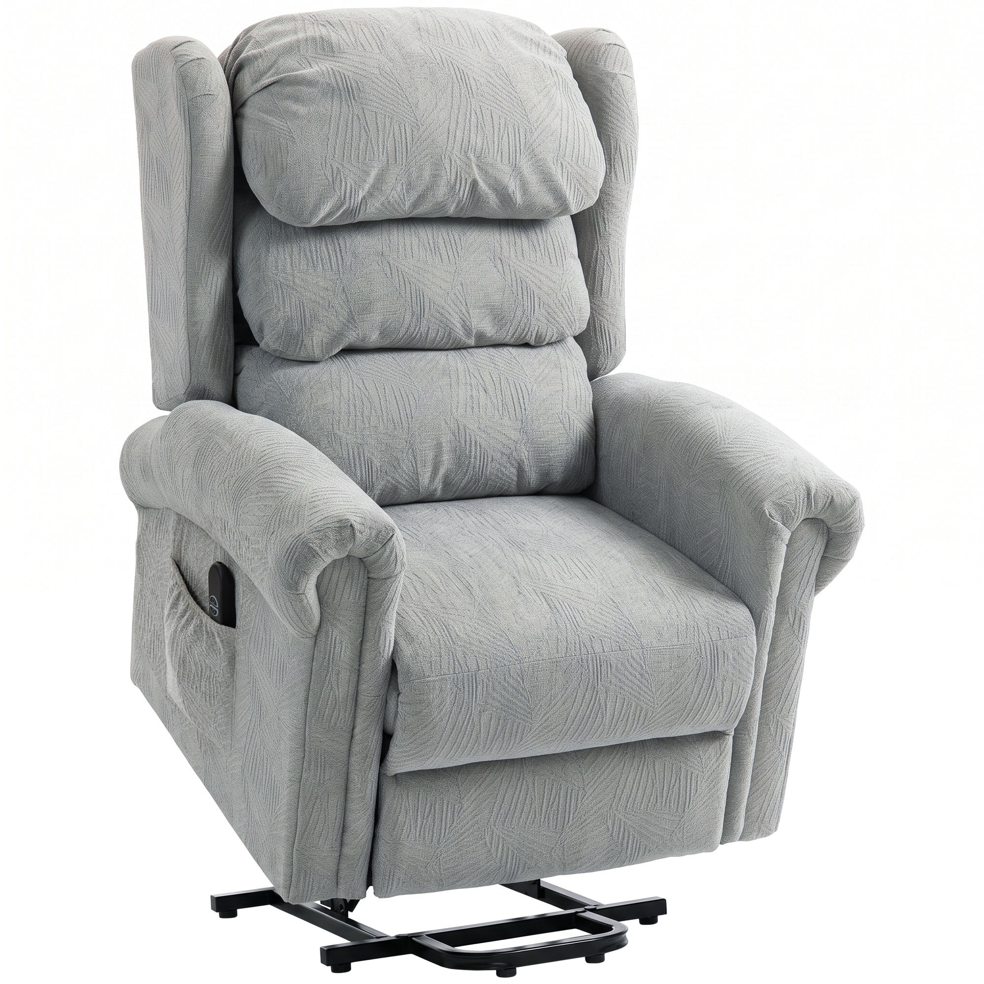 HOMCOM Velvet-Feel Electric Riser Recliner Chair – Grey HOMCOM Velvet-Feel Electric Riser Recliner Chair – Grey