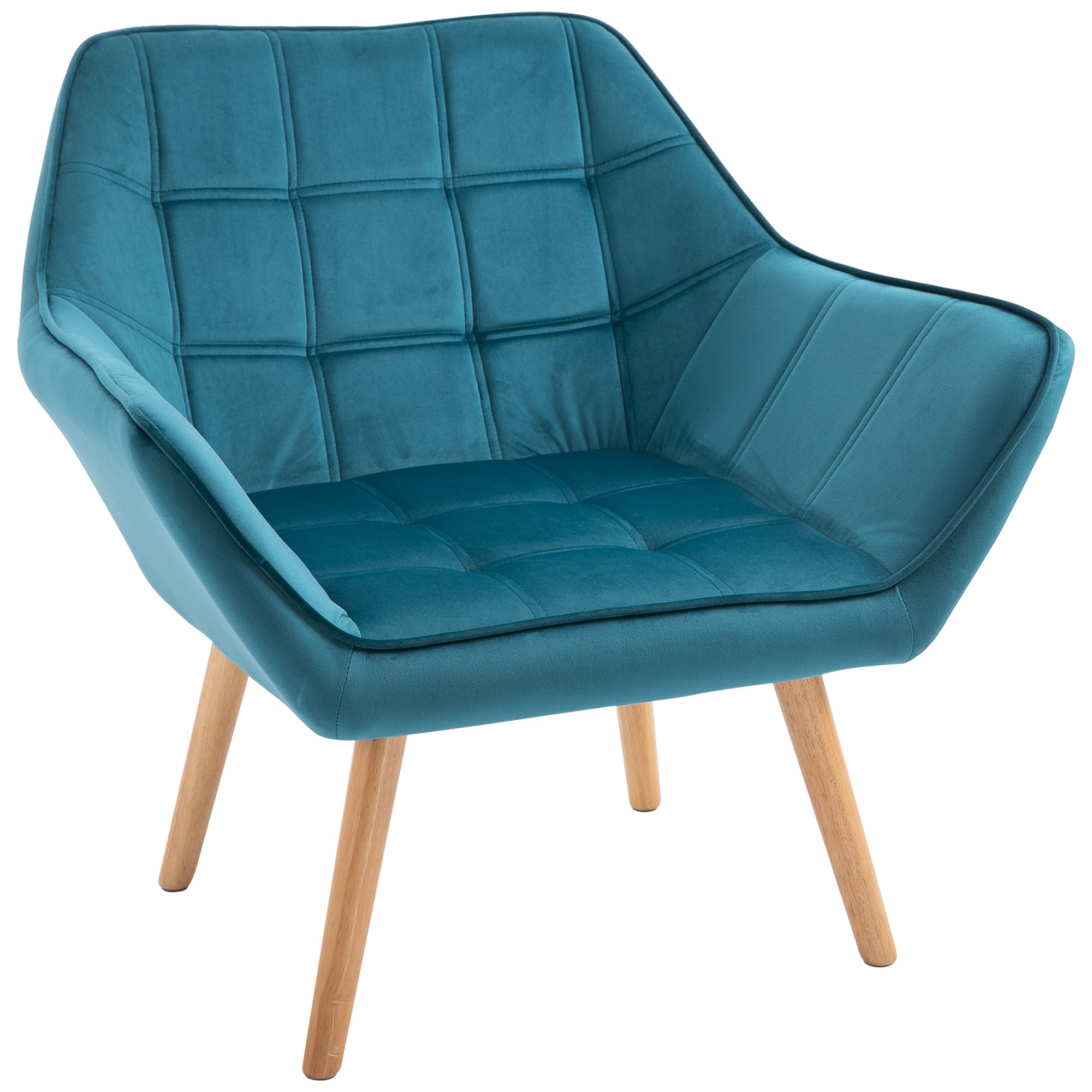 HOMCOM Fauteuil style scandinave dossier haut et accoudoirs, revêtement en polyester effet velours, 67 x 61,5 x 71 cm, bleu HOMCOM Fauteuil style scandinave dossier haut et accoudoirs, revêtement en polyester effet velours, 67 x 61,5 x 71 cm, bleu