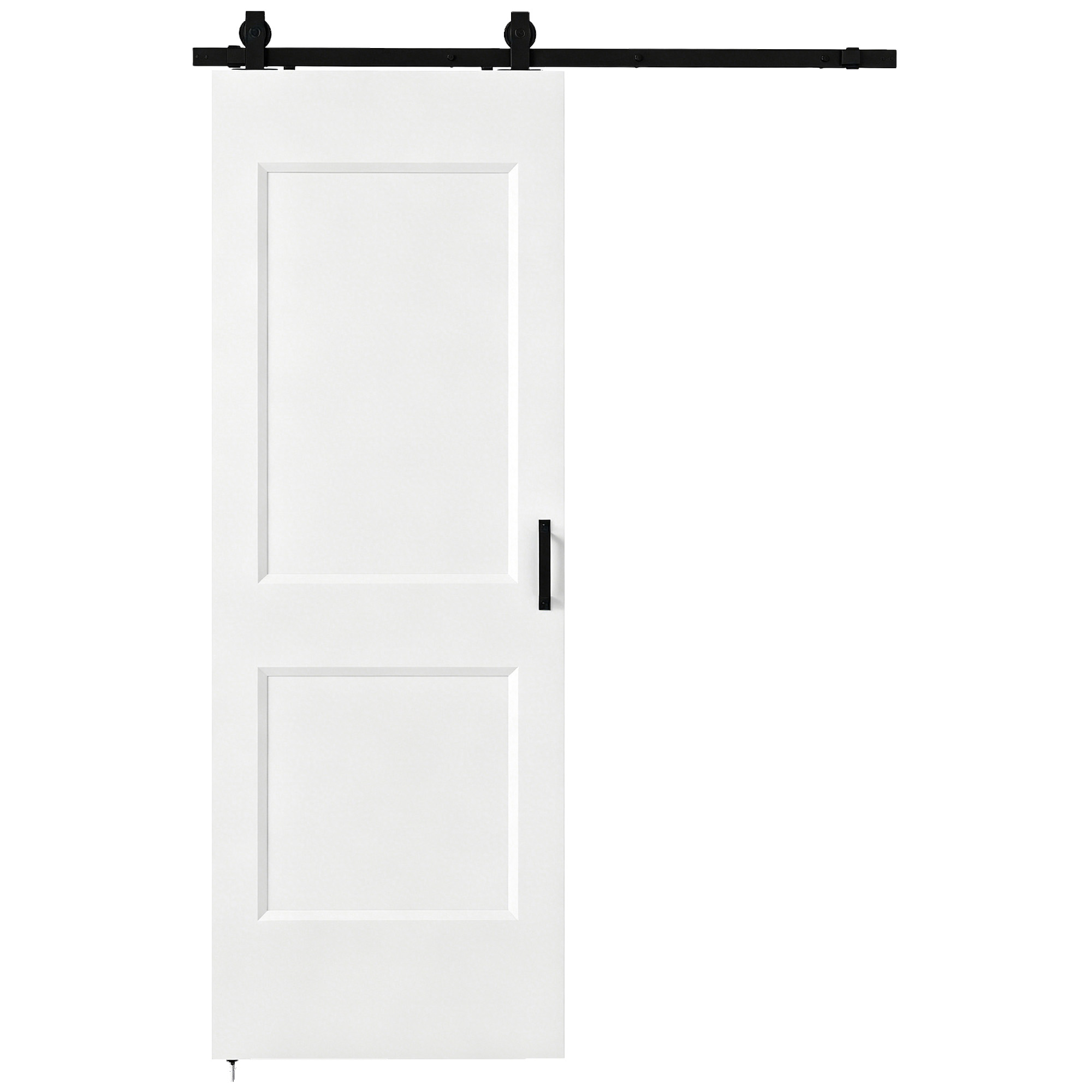 HOMCOM Ușă Culisantă de Interior din Lemn de Pin cu Șină Silențioasă, Ghidaj, Kit Accesorii, Alb | Aosom Romania