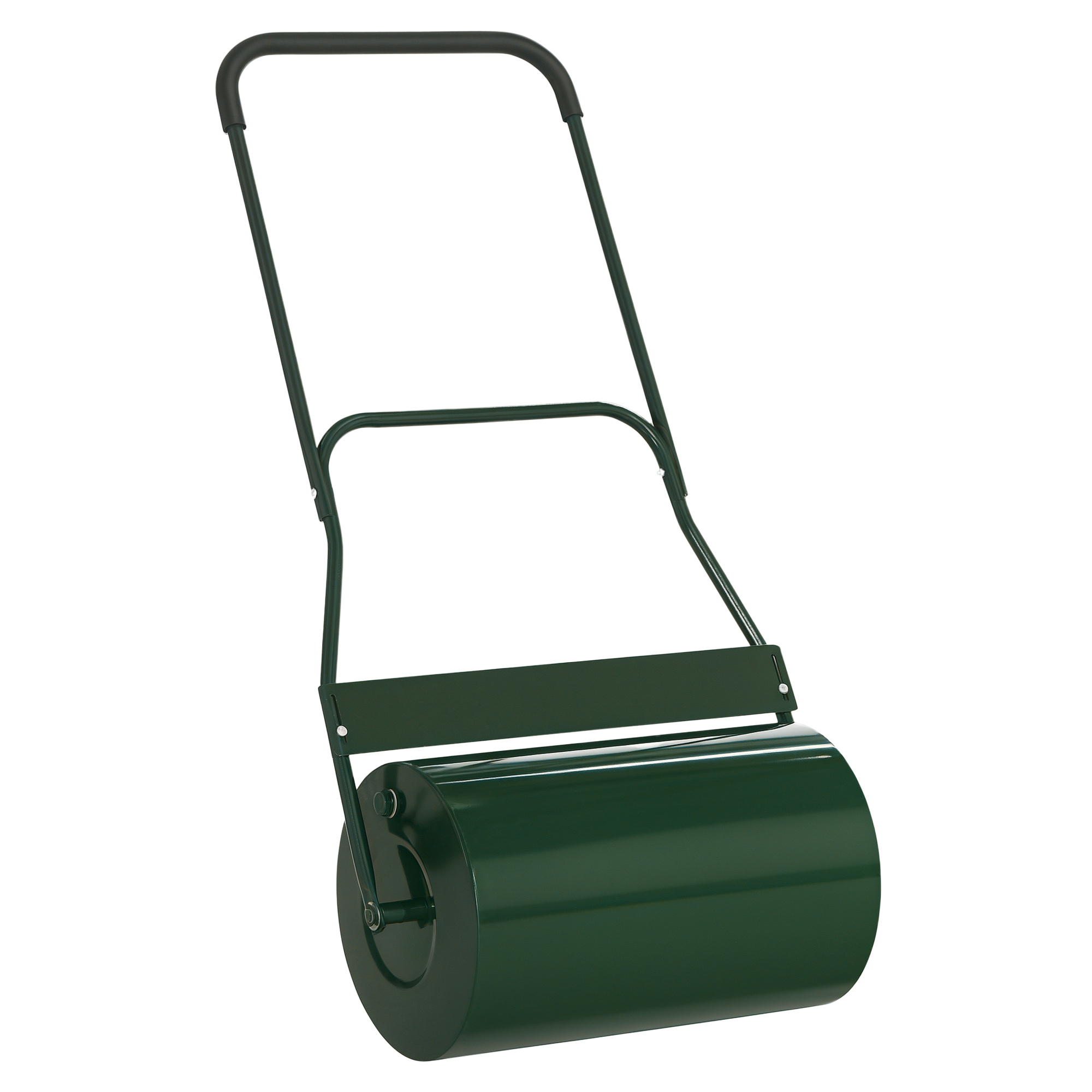 Outsunny 40L Garden Lawn Roller, Water Sand Filled Outdoor Grass Roller, ?32cm Heavy Duty Metal Lawn Push Rolling Tool for Grass Seeding, Soil Levelling, Green