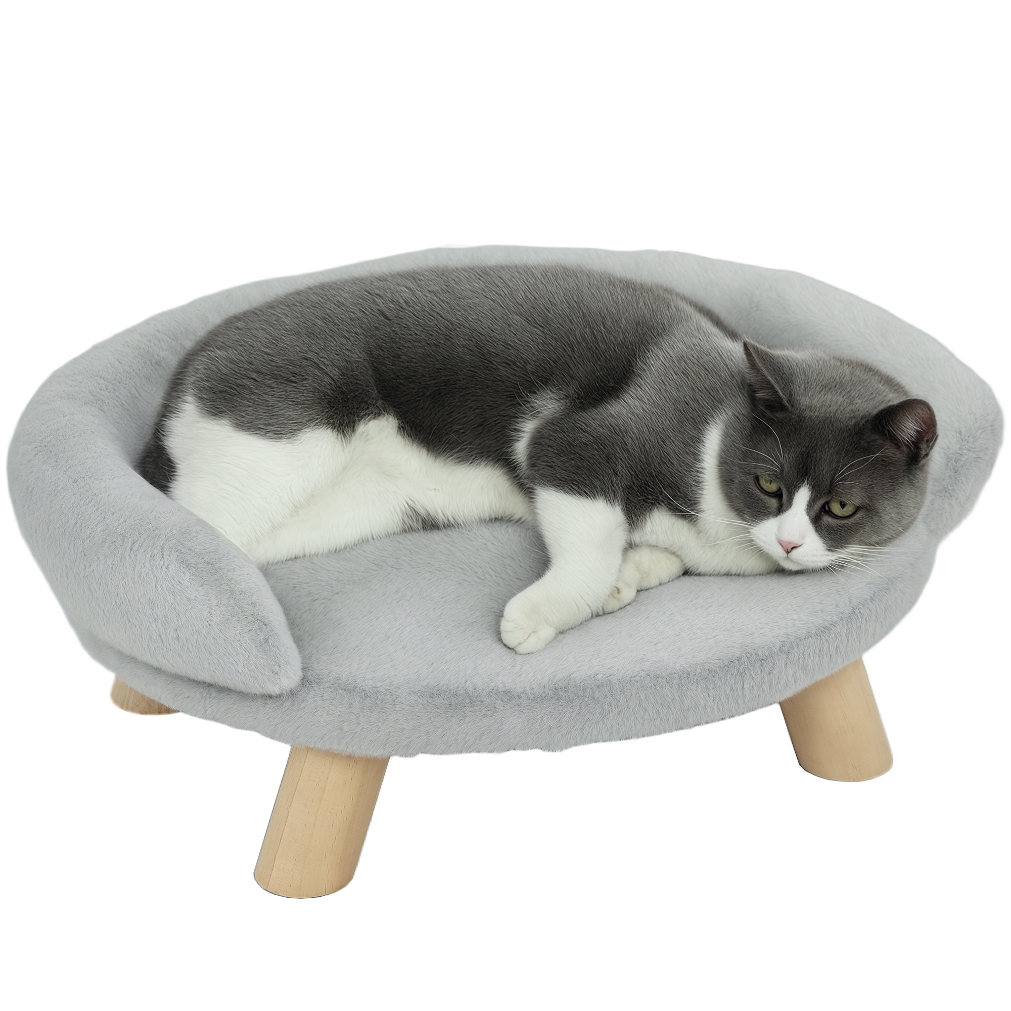 PawHut Divan Douillet pour Compagnons à Quatre Pattes Gris Moelleux Lavable Pieds Pin 47x40x20cm Aosom France PawHut Divan Douillet pour Compagnons à Quatre Pattes Gris Moelleux Lavable Pieds Pin 47x40x20cm Aosom France