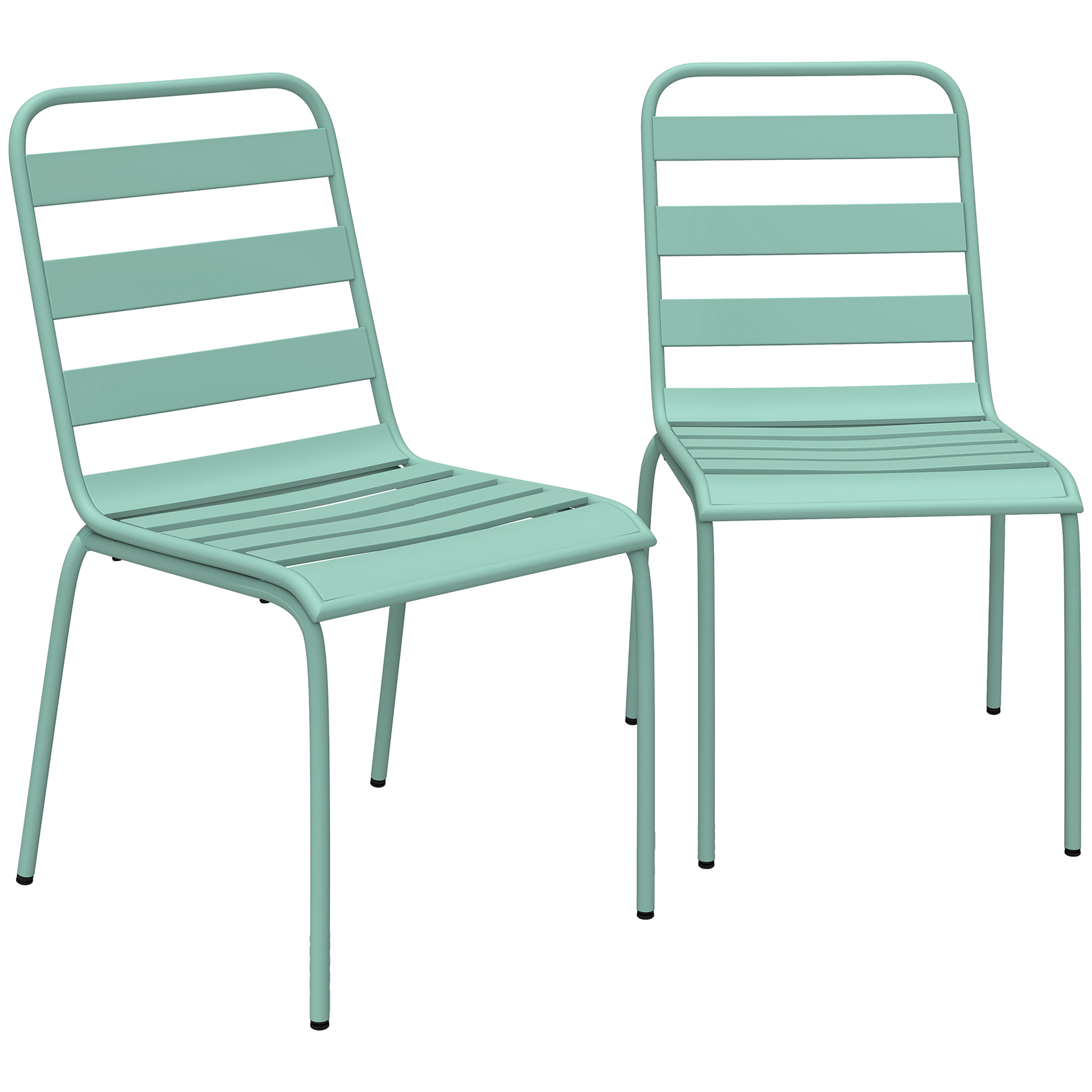 Outsunny Lot de 2 Chaises de Jardin Empilables en Métal pour Terrasse, Balcon, Jardin, Vert Outsunny Lot de 2 Chaises de Jardin Empilables en Métal pour Terrasse, Balcon, Jardin, Vert