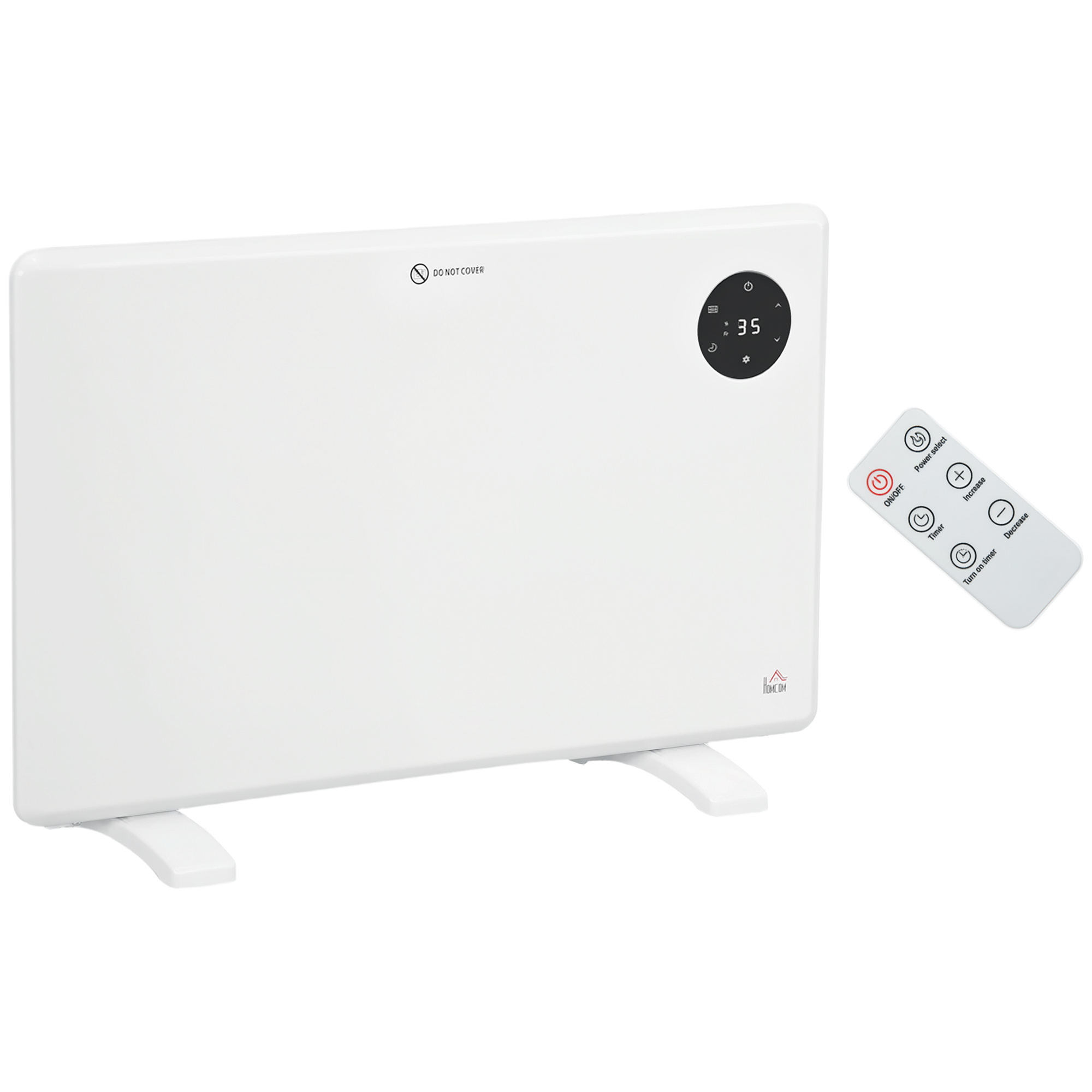 HOMCOM 1200W Electric Convector Heater, Freestanding or Wall Mounted, Space Heater with Adjustable Thermostat, Timer, White HOMCOM 1200W Electric Convector Heater, Freestanding or Wall Mounted, Space Heater with Adjustable Thermostat, Timer, White