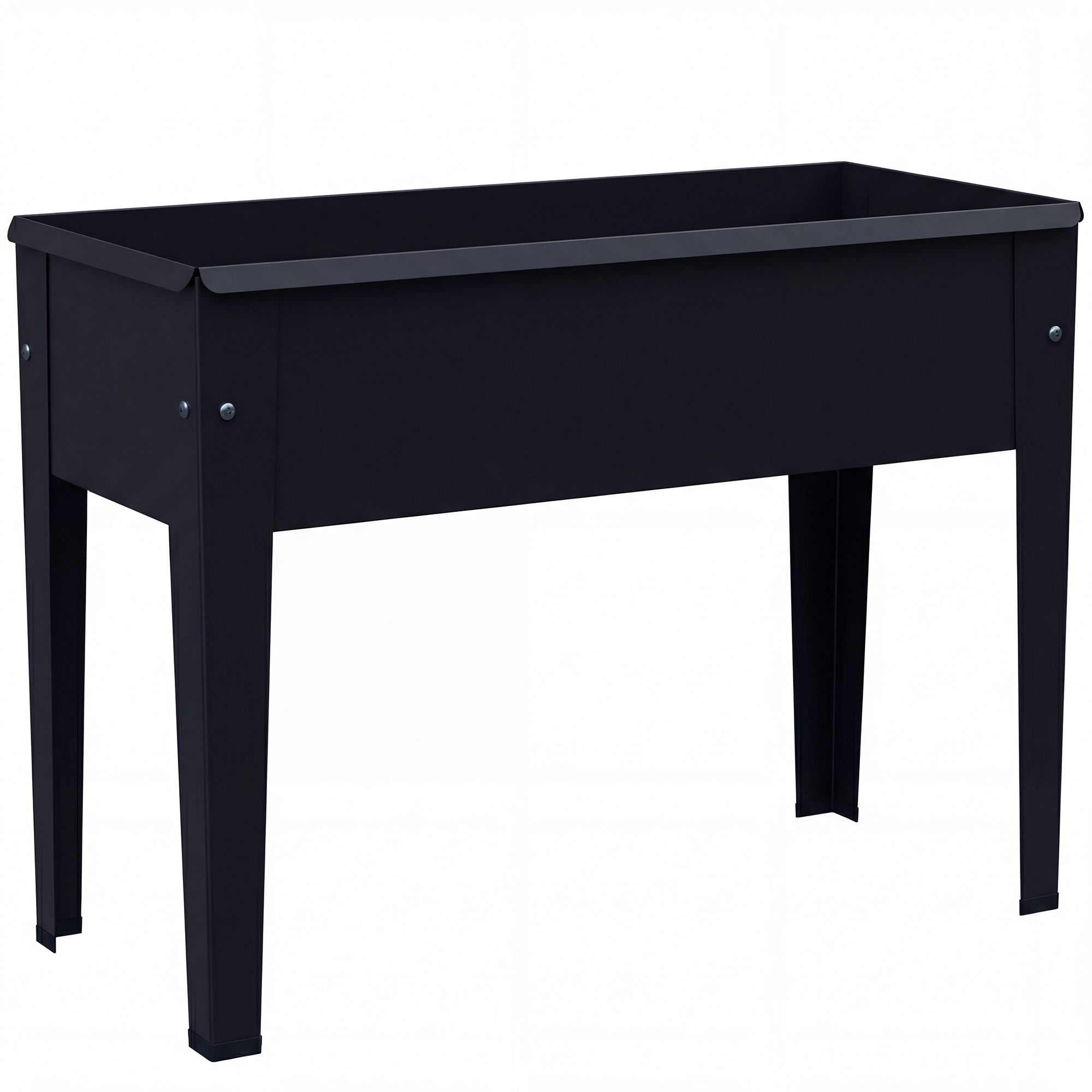 Outsunny Raised Planter, Metal Raised Garden Bed on Legs with Drainage Hole and Foot Covers, Black Outsunny Raised Planter, Metal Raised Garden Bed on Legs with Drainage Hole and Foot Covers, Black
