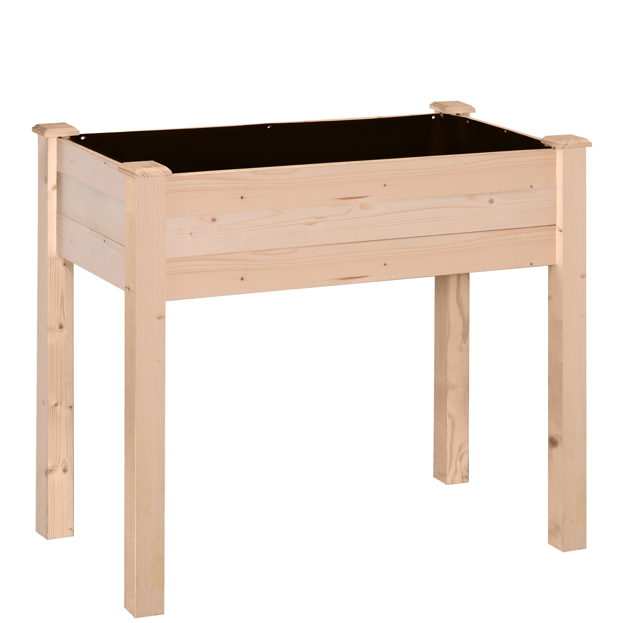 Outsunny Huerto Urbano Elevado de Madera 86x46x76 cm con Tela no Tejida para Cultivos Plantas Flores Natural