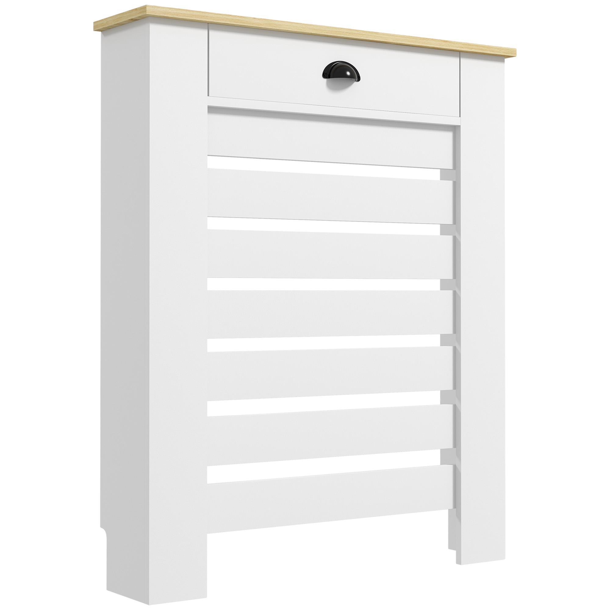 HOMCOM Cubre Radiadores de MDF con Cajón Cubierta para Radiador para Salón Dormitorio Pasillo 78x19x95,5 cm Blanco