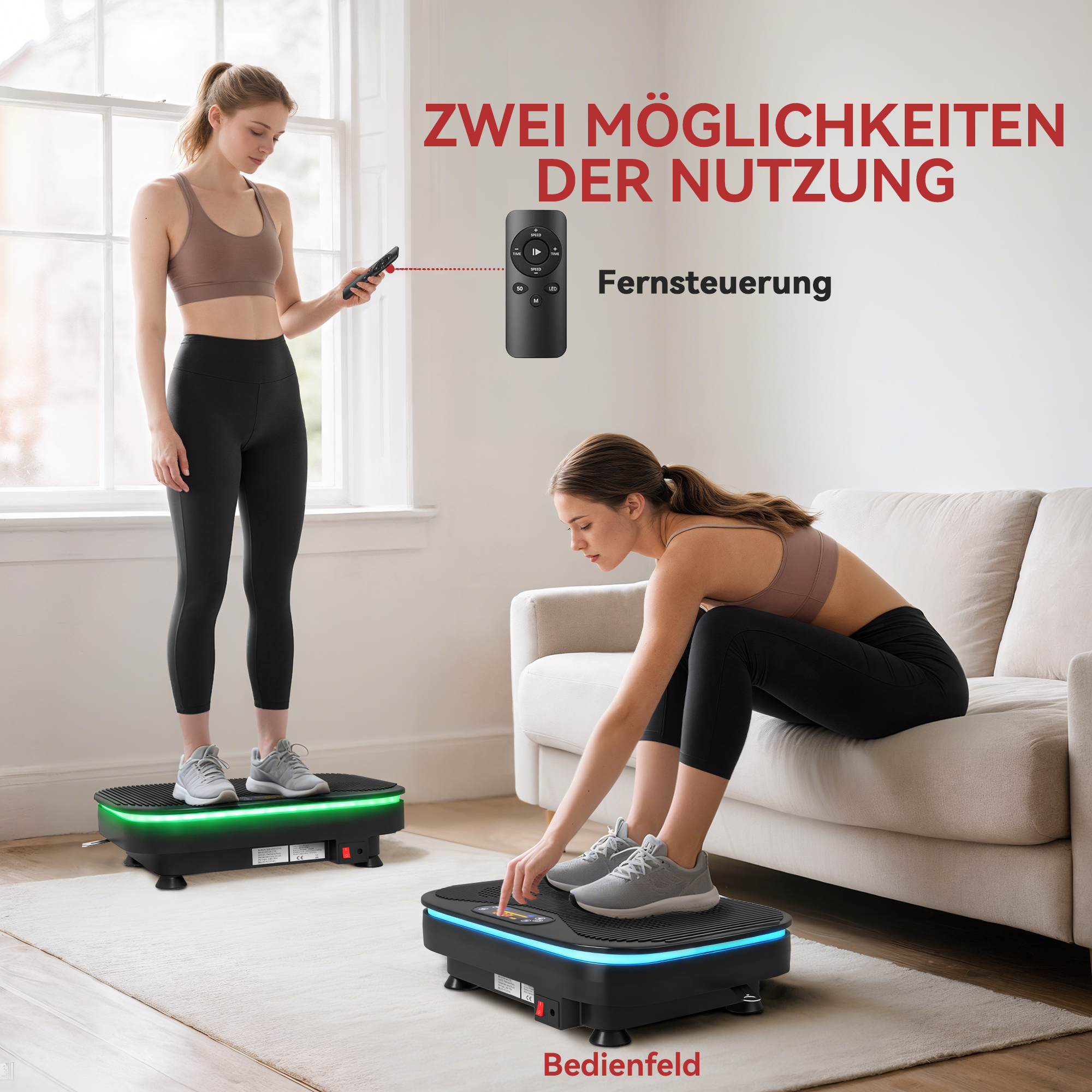 Vibratsiooniplaat treeningharjutusteks, Bluetooth-funktsioon, kaugjuhtimispult, 99 kiirusetaset, plastik, teras, must