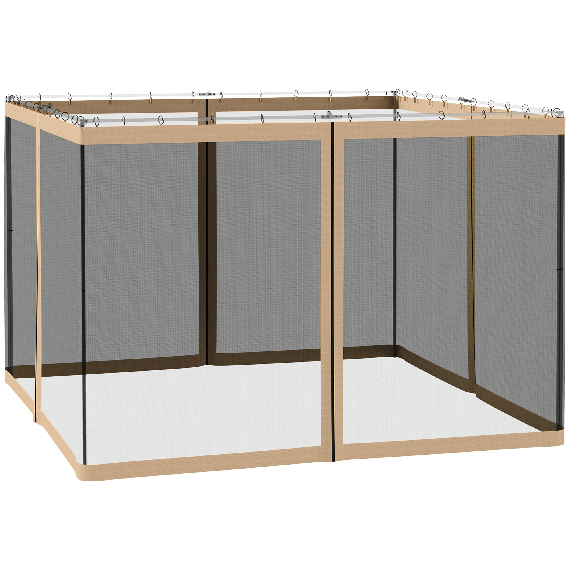 Outsunny 302 x 207cm Universal Replacement Mesh Sidewall Netting for Gazebos and Canopy Tents, (Sidewall Only) Beige Outsunny 302 x 207cm Universal Replacement Mesh Sidewall Netting for Gazebos and Canopy Tents, (Sidewall Only) Beige