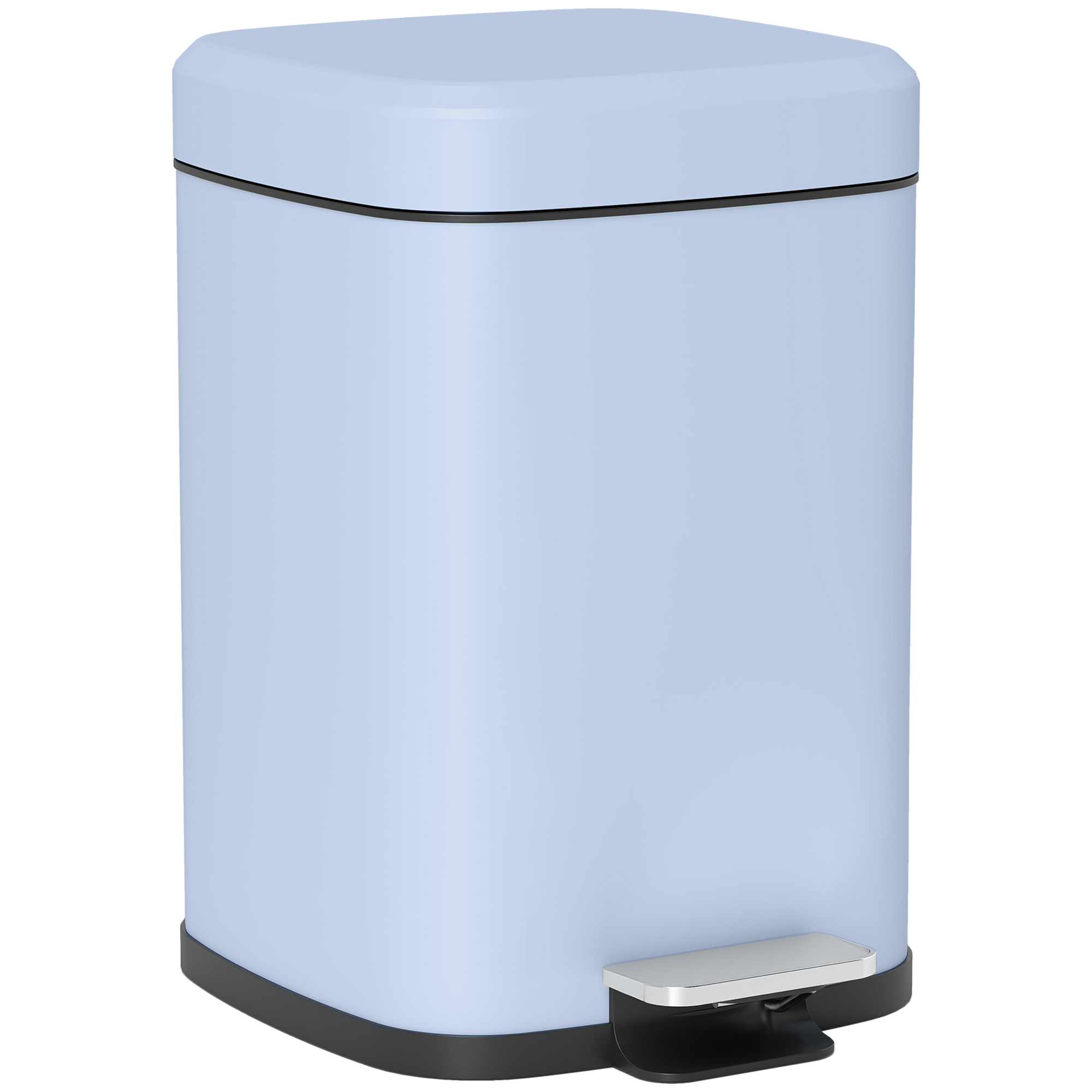 HOMCOM 12L Modern Boxy Metal Home Kitchen Bin – Light Blue HOMCOM 12L Modern Boxy Metal Home Kitchen Bin – Light Blue