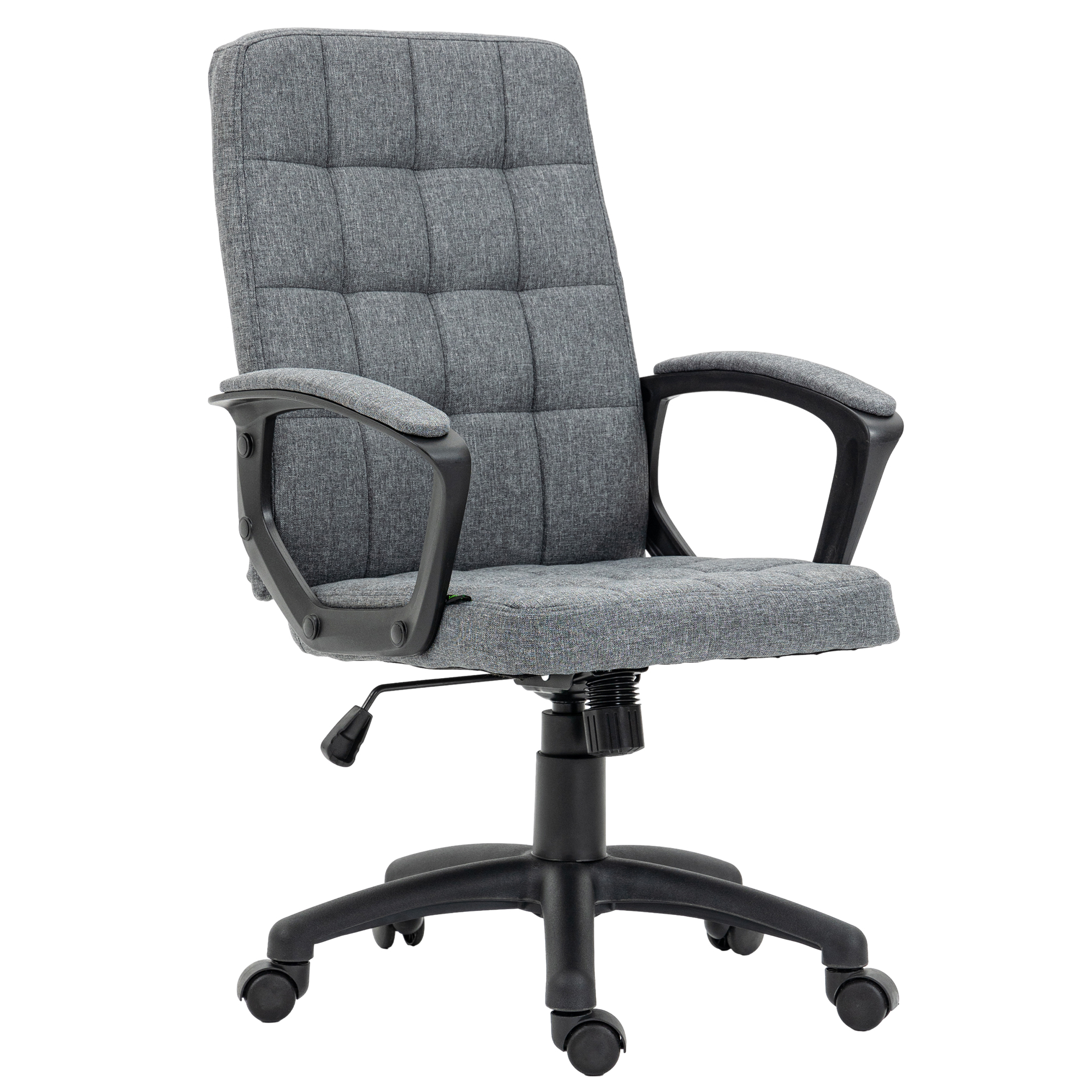 Vinsetto Silla de Escritorio Giratoria con Altura Ajustable y Reposabrazos Estilo Moderno Confort Gris Oscuro | Aosom España