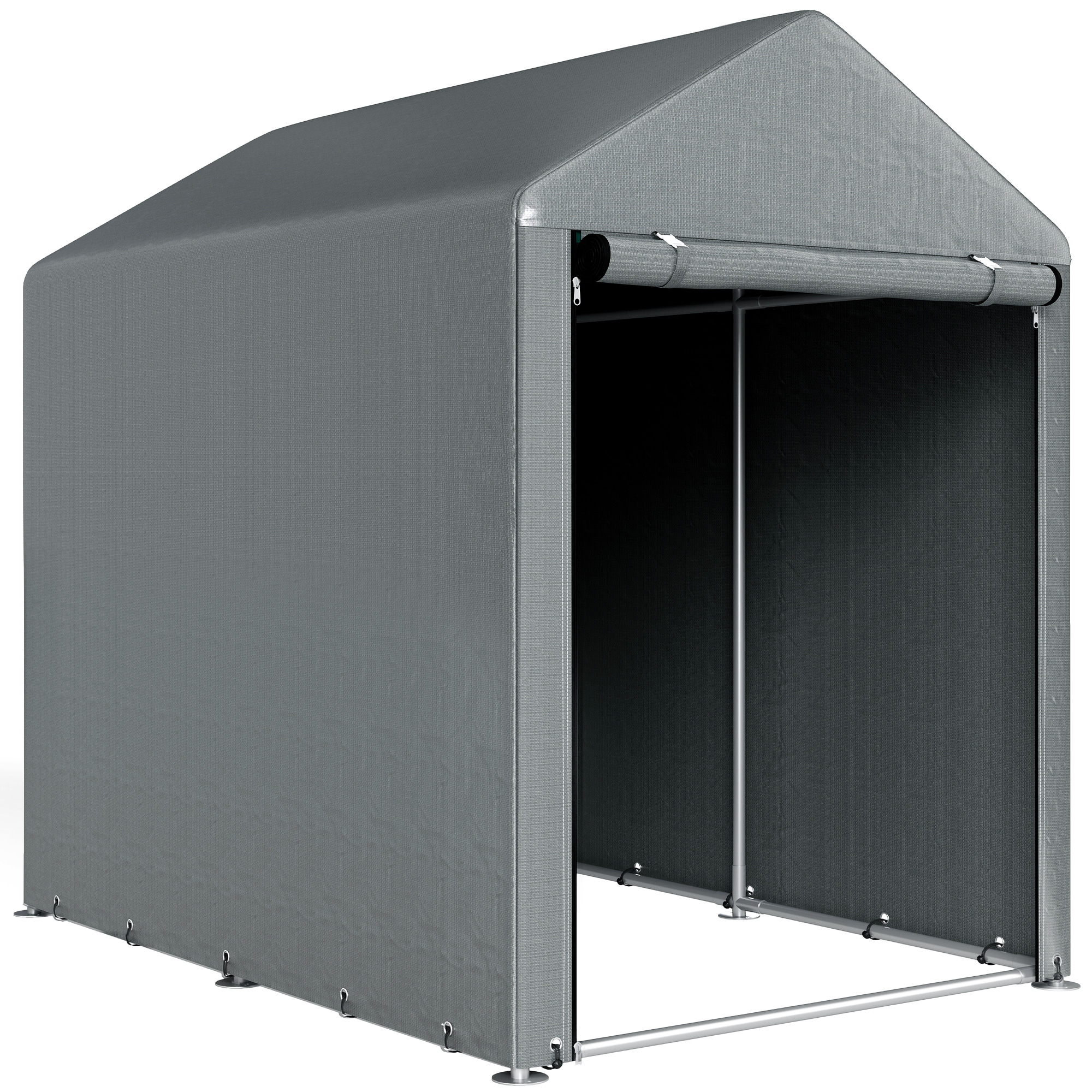 Outsunny Garagenzelt, 1,2 x 1,79 x 1,65 m Lagerzelt mit UV-Schutz, Große Reißverschlusstür, Wasserdicht Foliengarage für Gartengeräte, Stahl  Aosom
