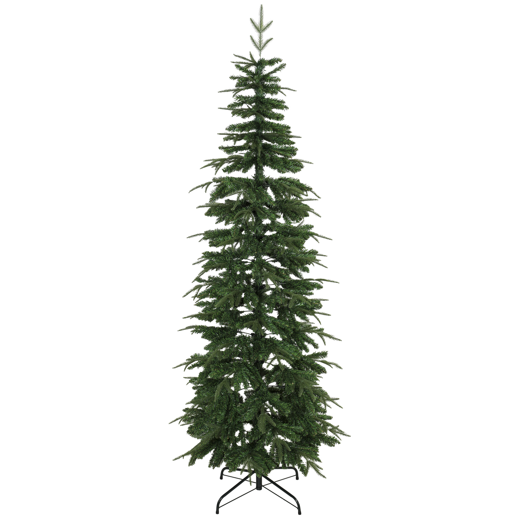 HOMCOM Weihnachtsbaum künstlich 210 cm Christbaum mit 800 Zweigen Fichtenform, klappbarem Stahlständer Weihnachtsdeko für Zuhause und Büro Grün Aosom