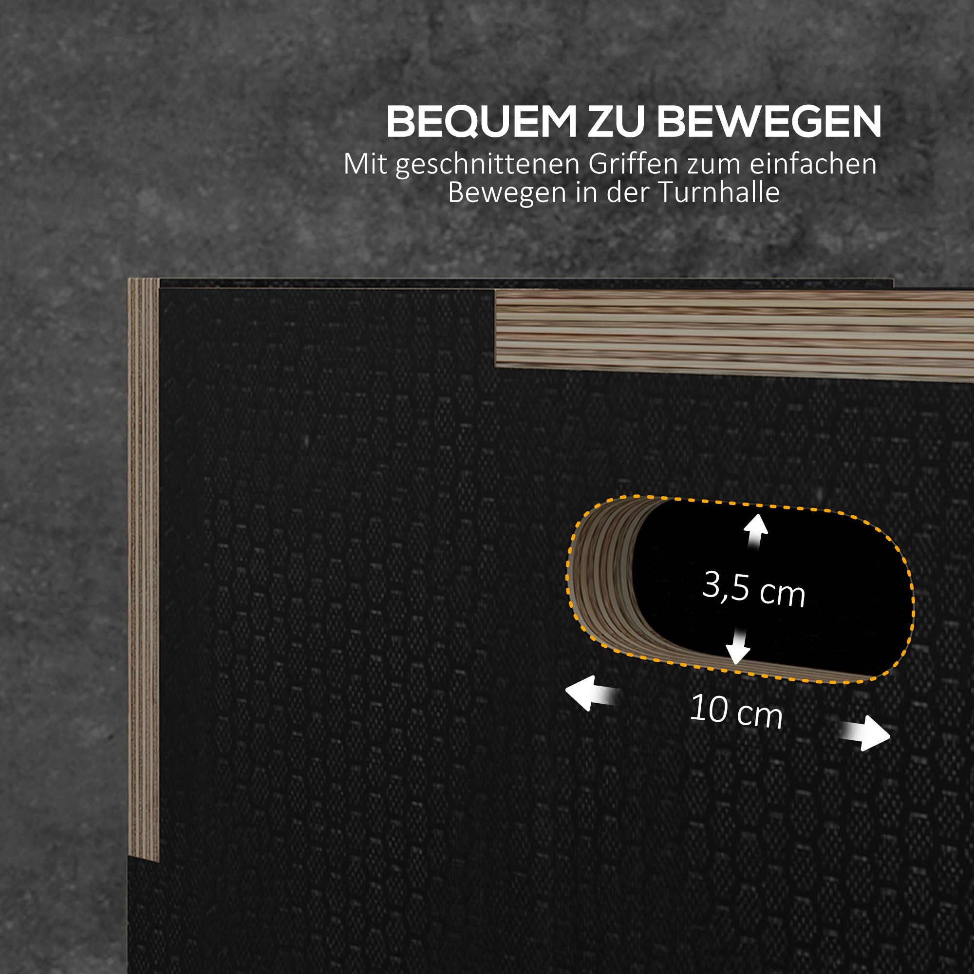 Plyo kast/hüppekast, vastupidav, 76x61x51 cm, must, käepide 10x3,5 cm, kuni 120 kg