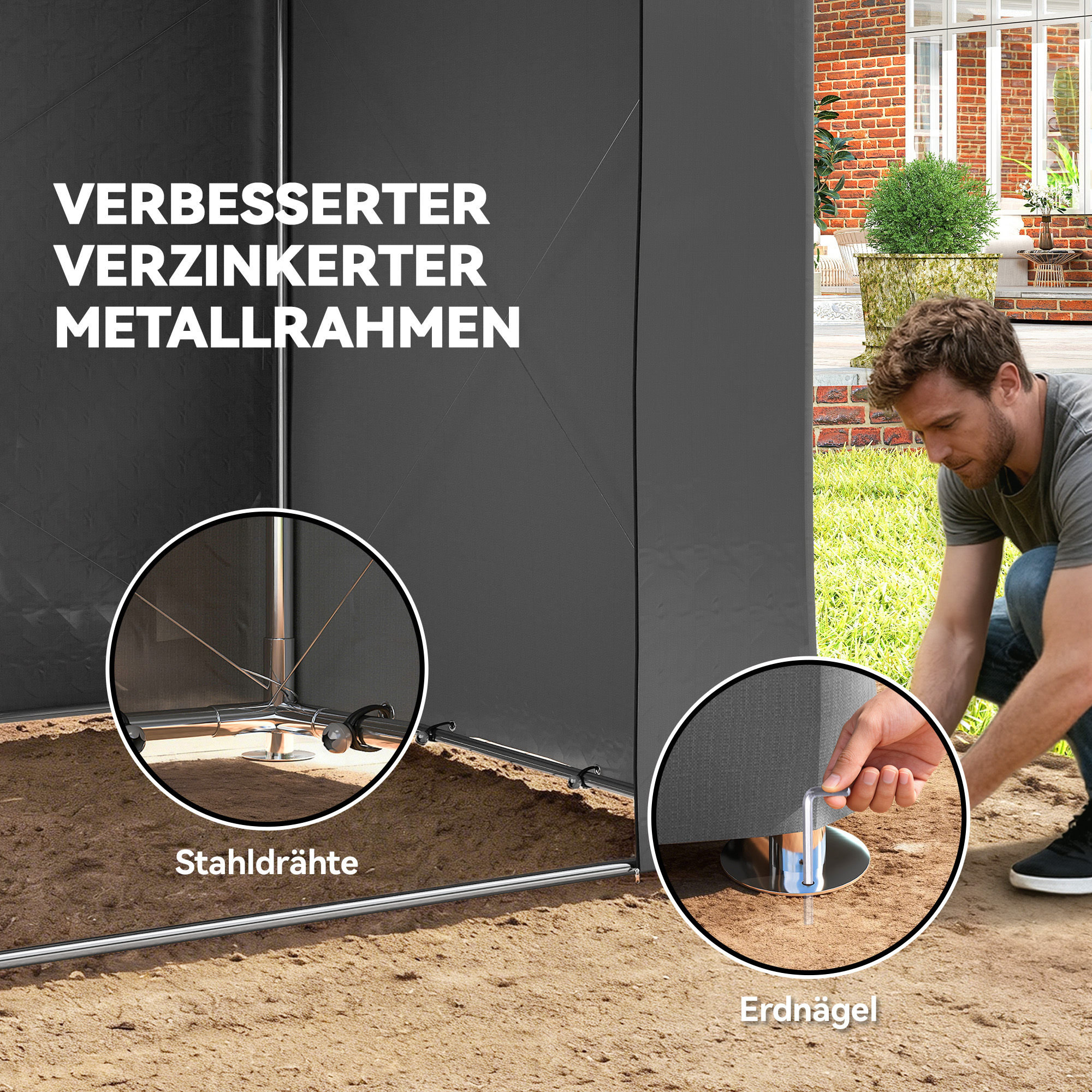 Telkgaraaž 2,5x1,8 m Veekindel garaažitelk rullukse ja ventilatsiooniaknaga, tumehall