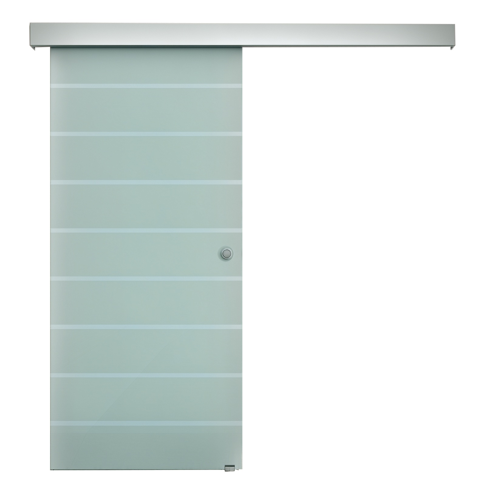 HOMCOM 90cm Sliding Glass Door with Hardware Track Kit, Frosted Tempered Glass with Stripe Pattern, Round Handle HOMCOM 90cm Sliding Glass Door with Hardware Track Kit, Frosted Tempered Glass with Stripe Pattern, Round Handle