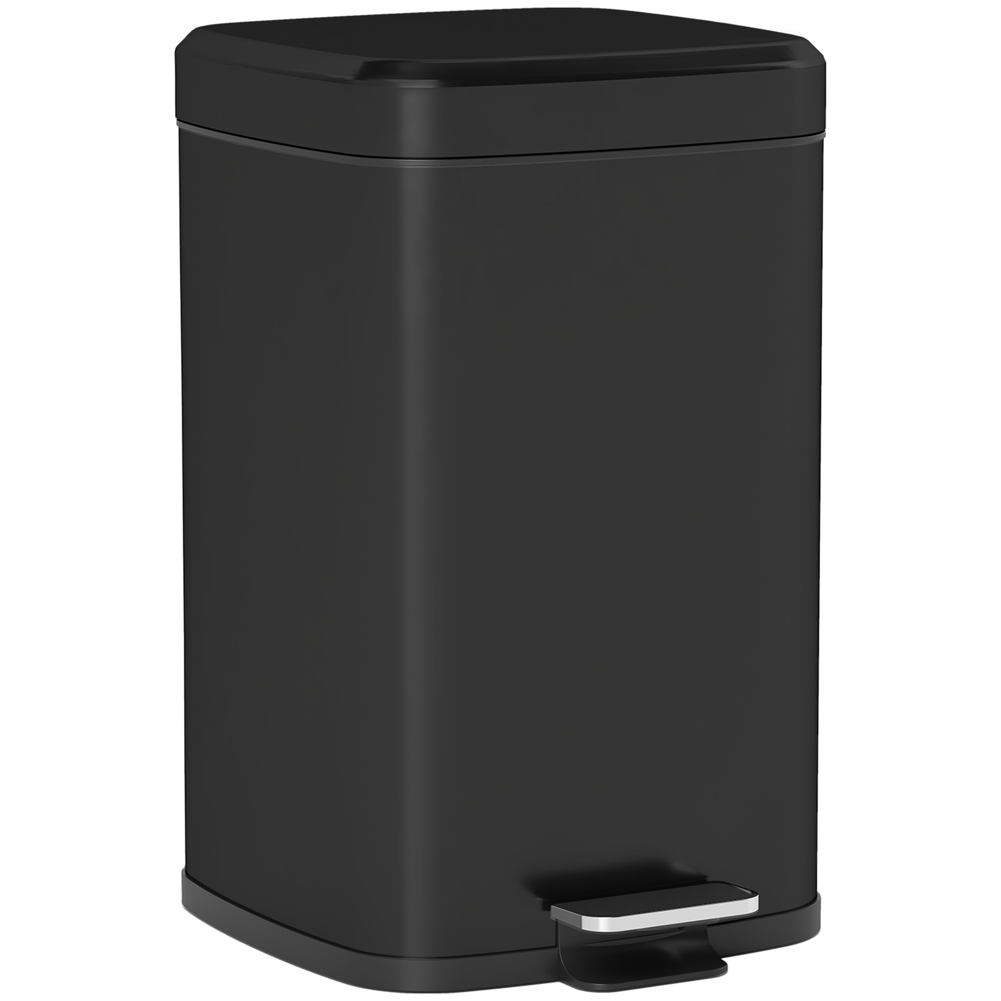 HOMCOM Küchenabfalleimer 20 L Pedal mit Soft-Close-Deckel, kompakt, herausnehmbarer Inneneimer, 28L x 35l x 45H cm, Schwarz   Aosom