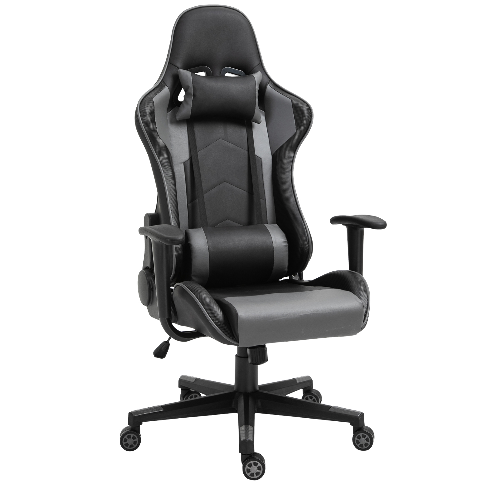 Vinsetto ergonomische bureaustoel, comfortabele gaming stoel, verstelbaar, kunstleer, ademend, 67,5 x 56 x 126-136 cm, zwart | Aosom.nl