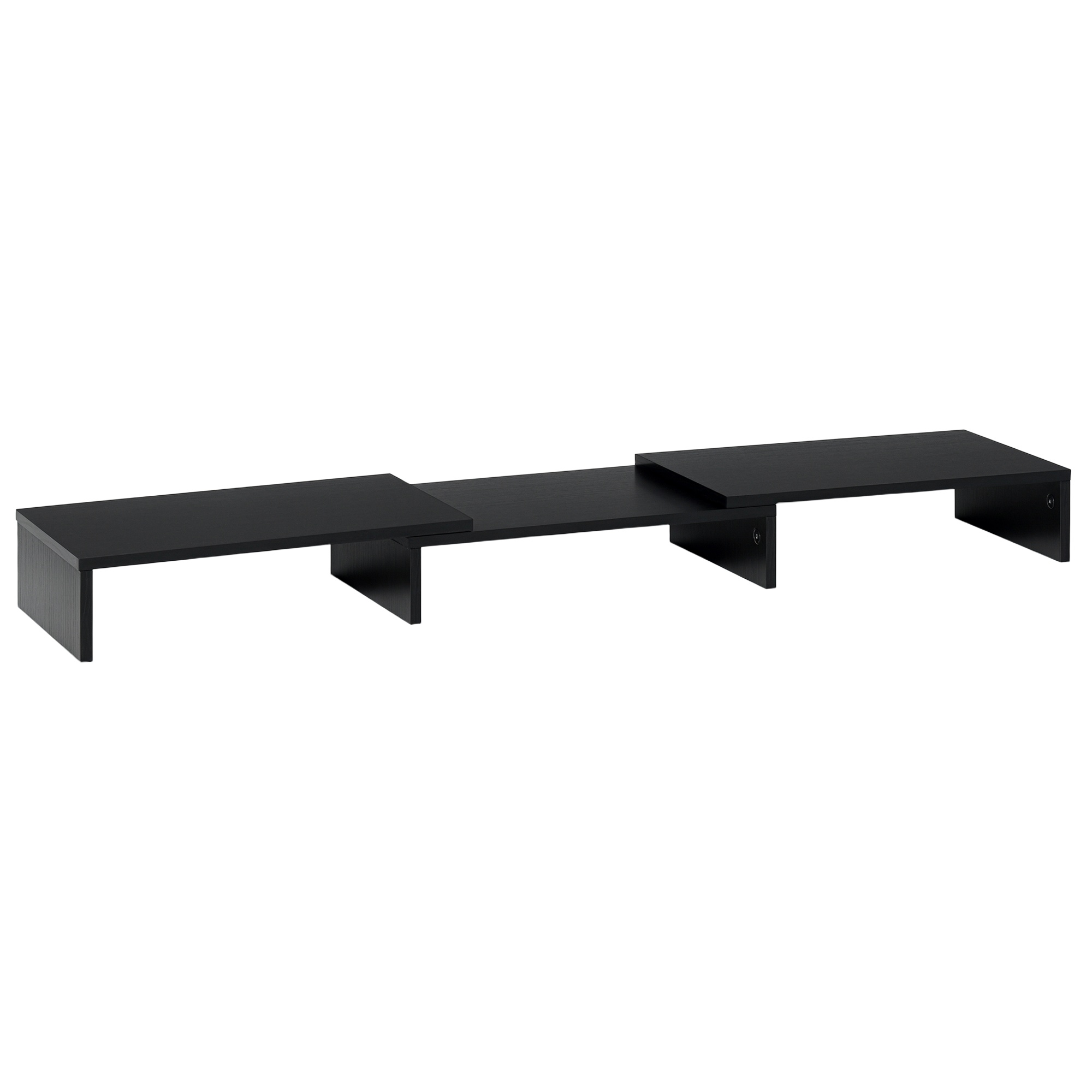 Vinsetto Soporte Elevador para Monitores Negro de Madera Ajustable Longitud Ángulo para 2 Pantallas Ordenador | Aosom España