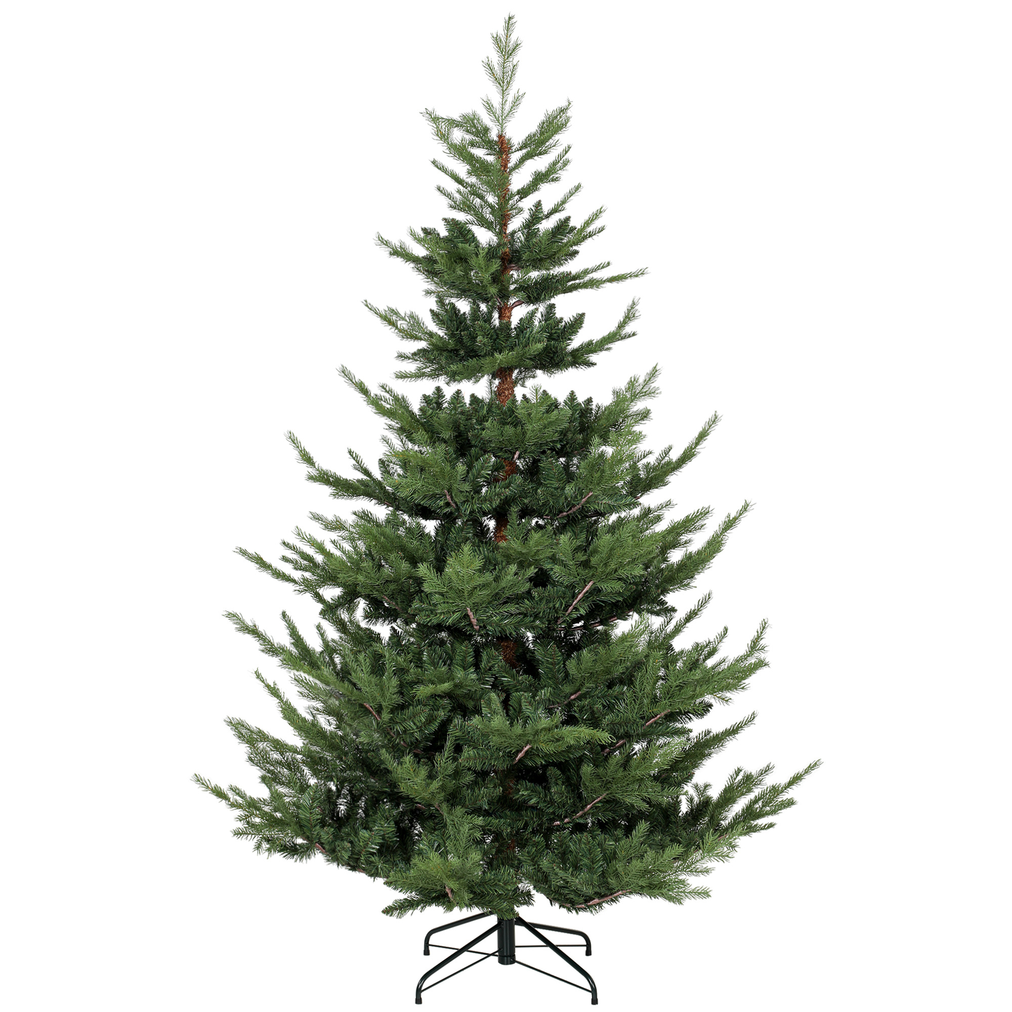 HOMCOM Künstlicher Weihnachtsbaum 210 cm, Breiter künstlich Tannenbaum mit 2608 Spitzen Christbaum Weihnachtsdeko inkl. Metallständer für drinnen Aosom