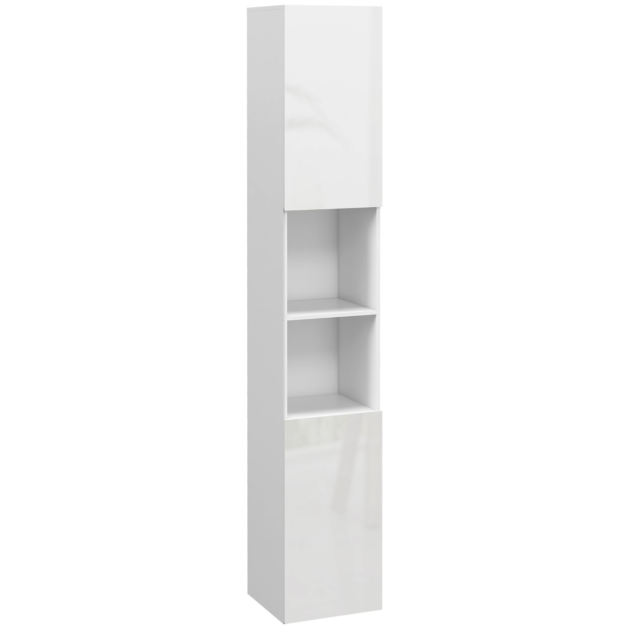kleankin Meuble colonne de salle de bain 2 placards avec étagères réglables + 2 niches 30 x 30 x 181,5 cm blanc kleankin Meuble colonne de salle de bain 2 placards avec étagères réglables + 2 niches 30 x 30 x 181,5 cm blanc