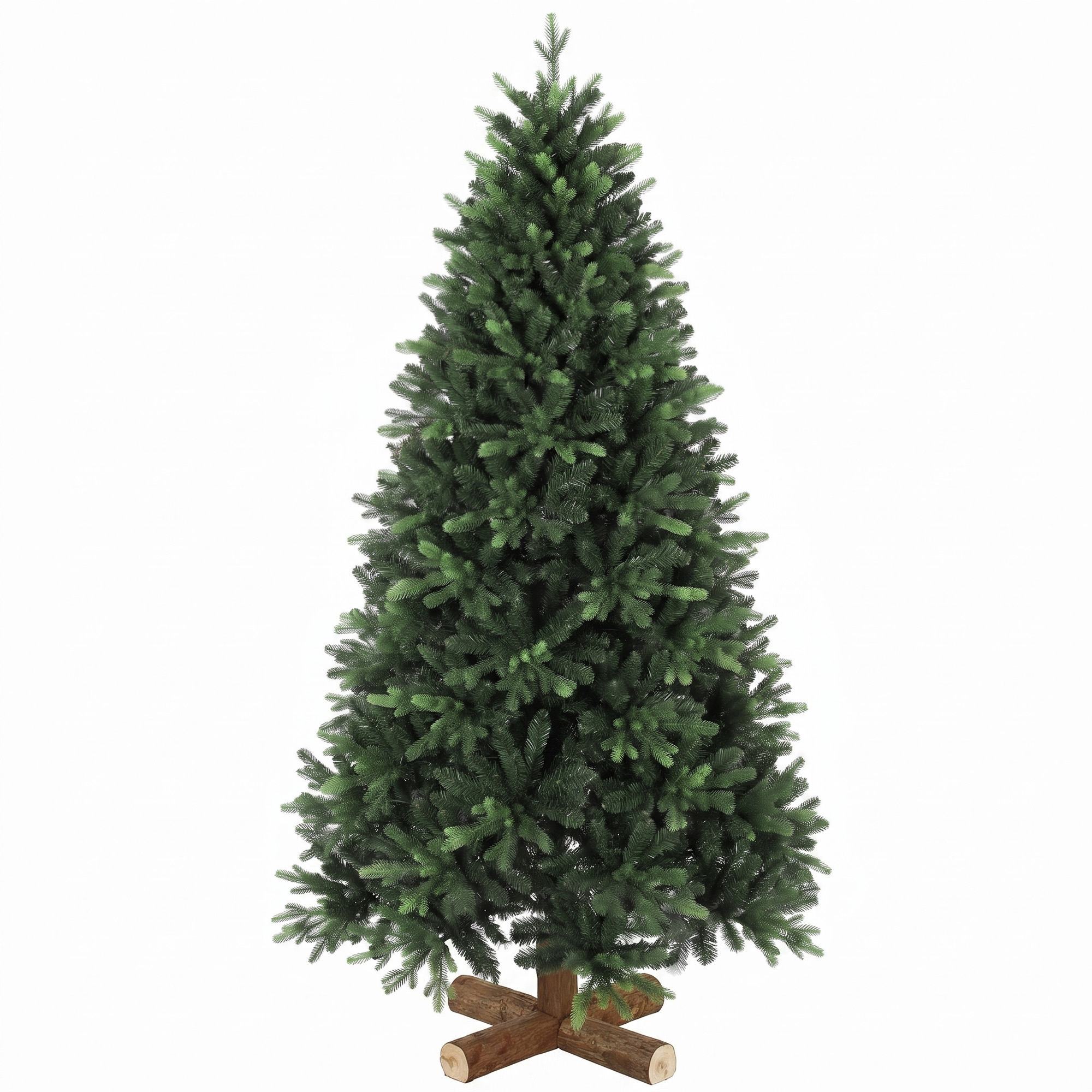 HOMCOM Weihnachtsbaum künstlich 180 cm Christbaum mit 2419 Spitzen, Tannenholzständer, Klappsystem, Weihnachtsdeko, Grün Aosom