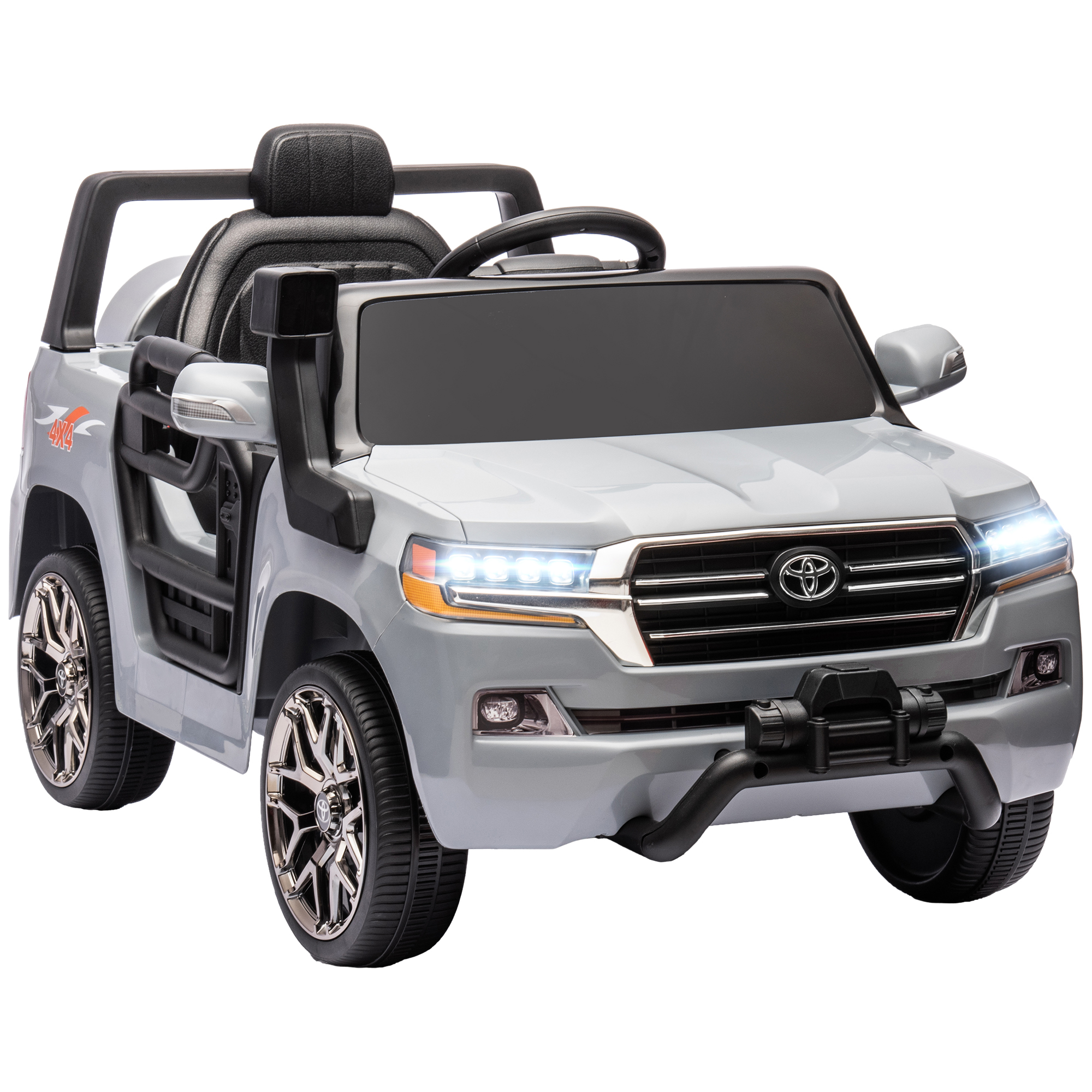 AIYAPLAY Coche Eléctrico Infantil 12V 3 Velocidades Control Remoto para +3 Años Gris | Aosom España