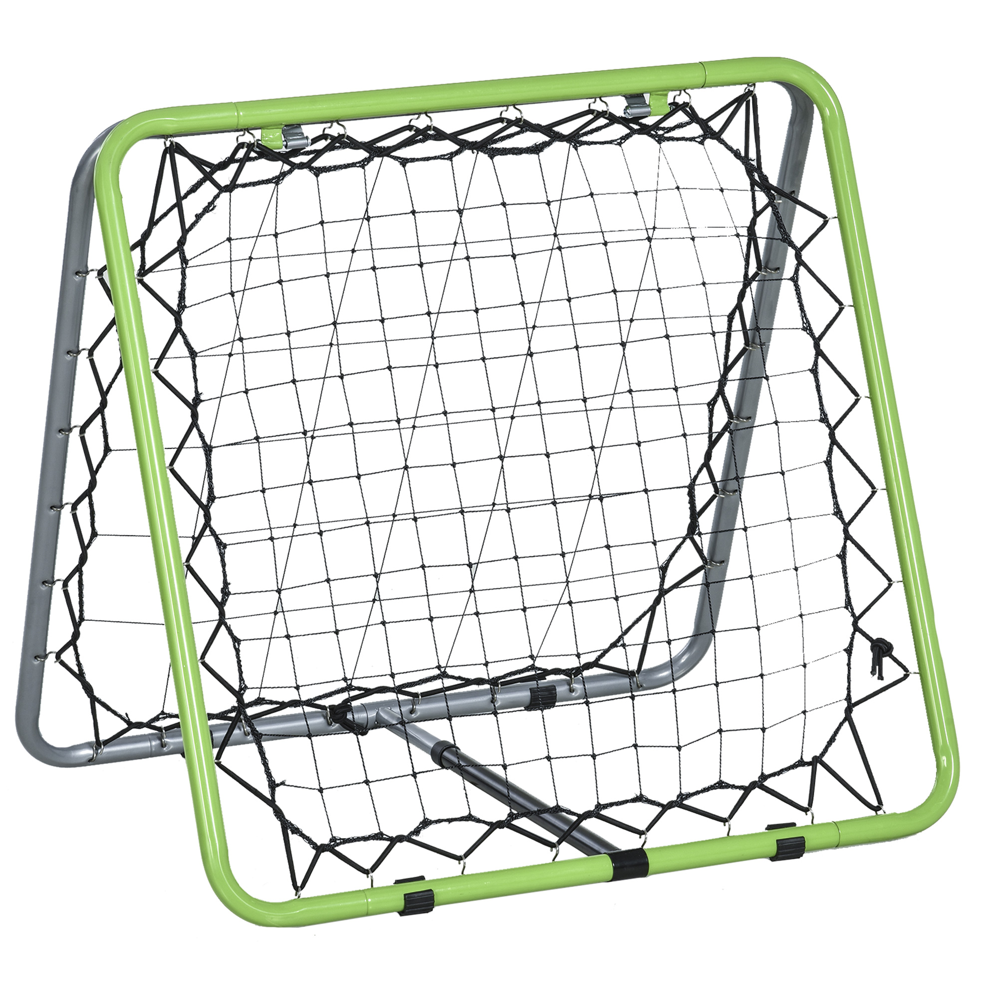 HOMCOM Fußball Rebounder Kickback Tor Rückprallwand Netz für Baseball beidseitiger Rückprall verstellbar 5 Stufen Grün Schwarz   Aosom.de