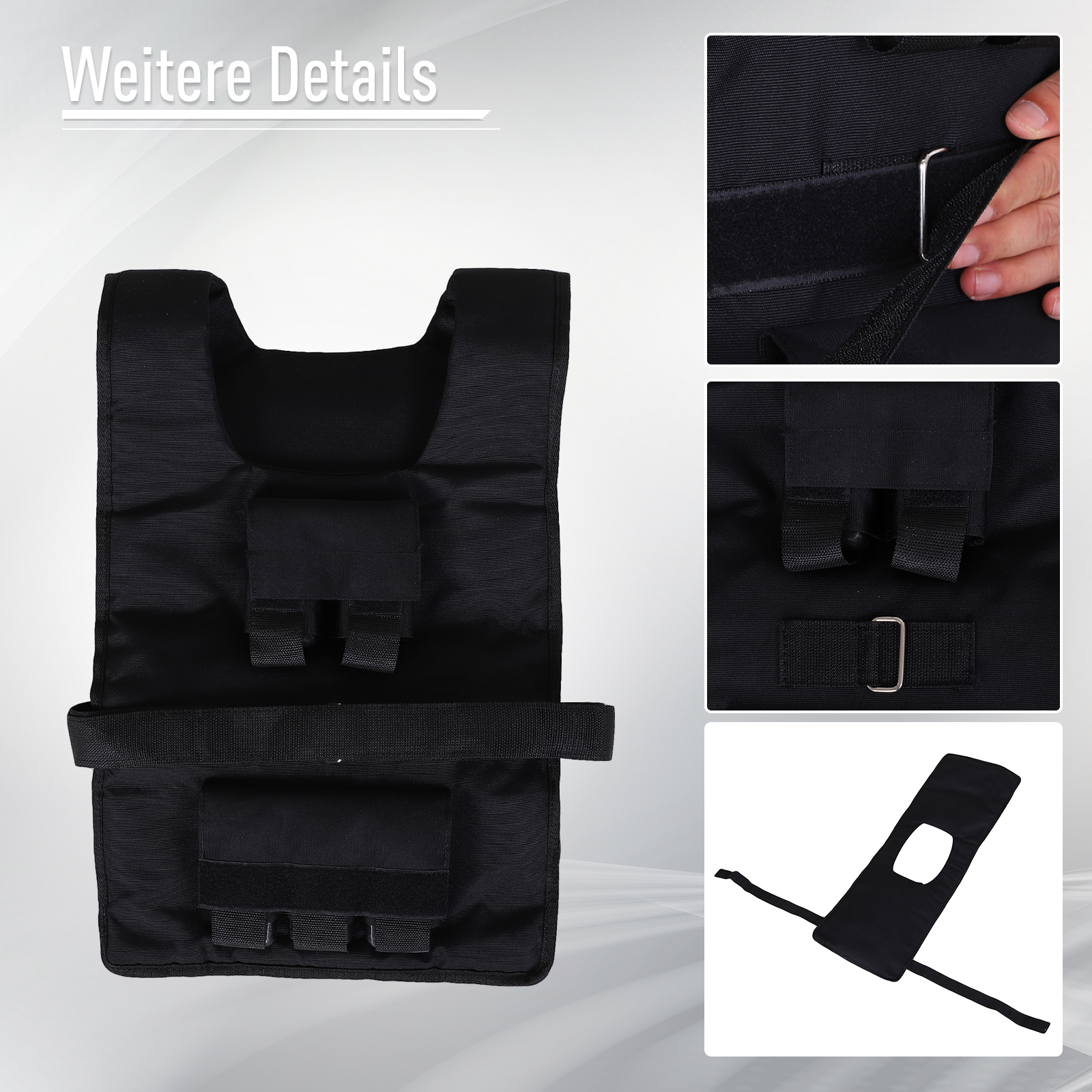 Kaaluvest 15 kg / 20 kg / 30 kg reguleeritav treeningvest eemaldatavate raskustega Jooksuvest naistele ja meestele lihaste kasvatamiseks, jõutreeninguks, jooksmiseks, fitnessiks, risttreeninguks