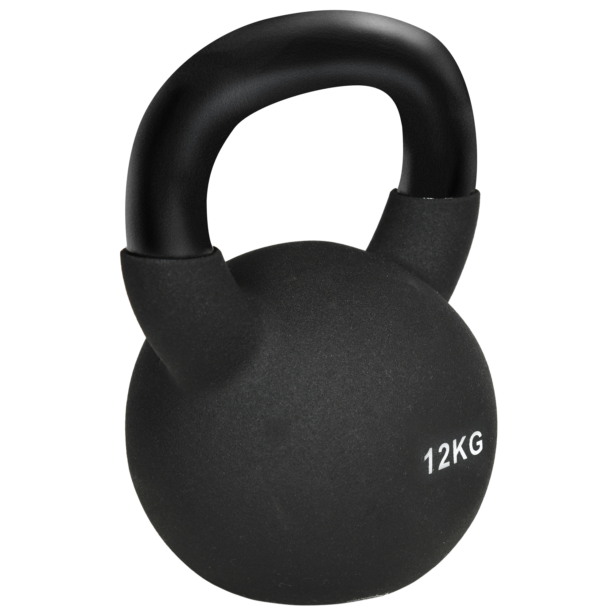 HOMCOM Kugelhantel 12 KG Gusseisen mit Neopren-Beschichtung bodenschonend, schwarze Schwunghantel für Fitness & Workout Aosom.de