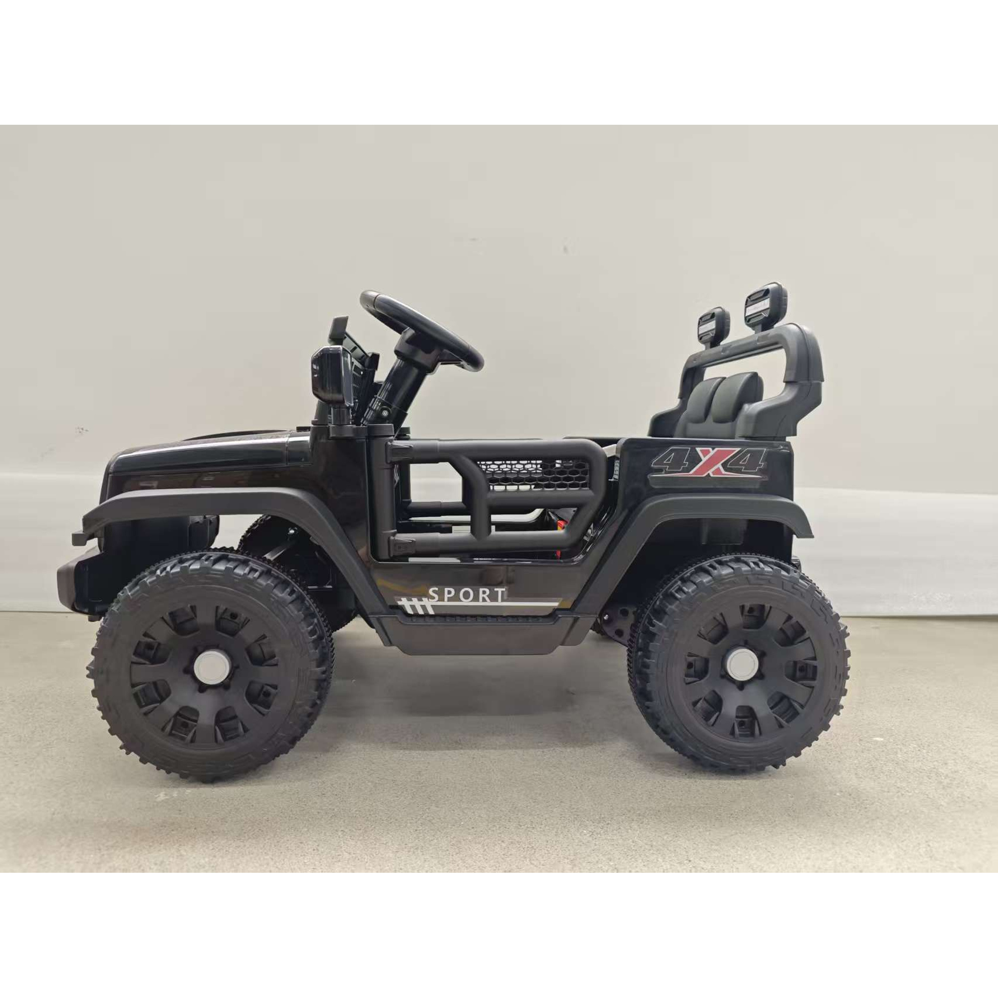 AIYAPLAY Mașină Electrică pentru Copii 12V, Buggy Electric pentru Copii, 2-4 km/h, 2 Motoare, Telecomandă, Baterie Litiu, Negru | Aosom Romania