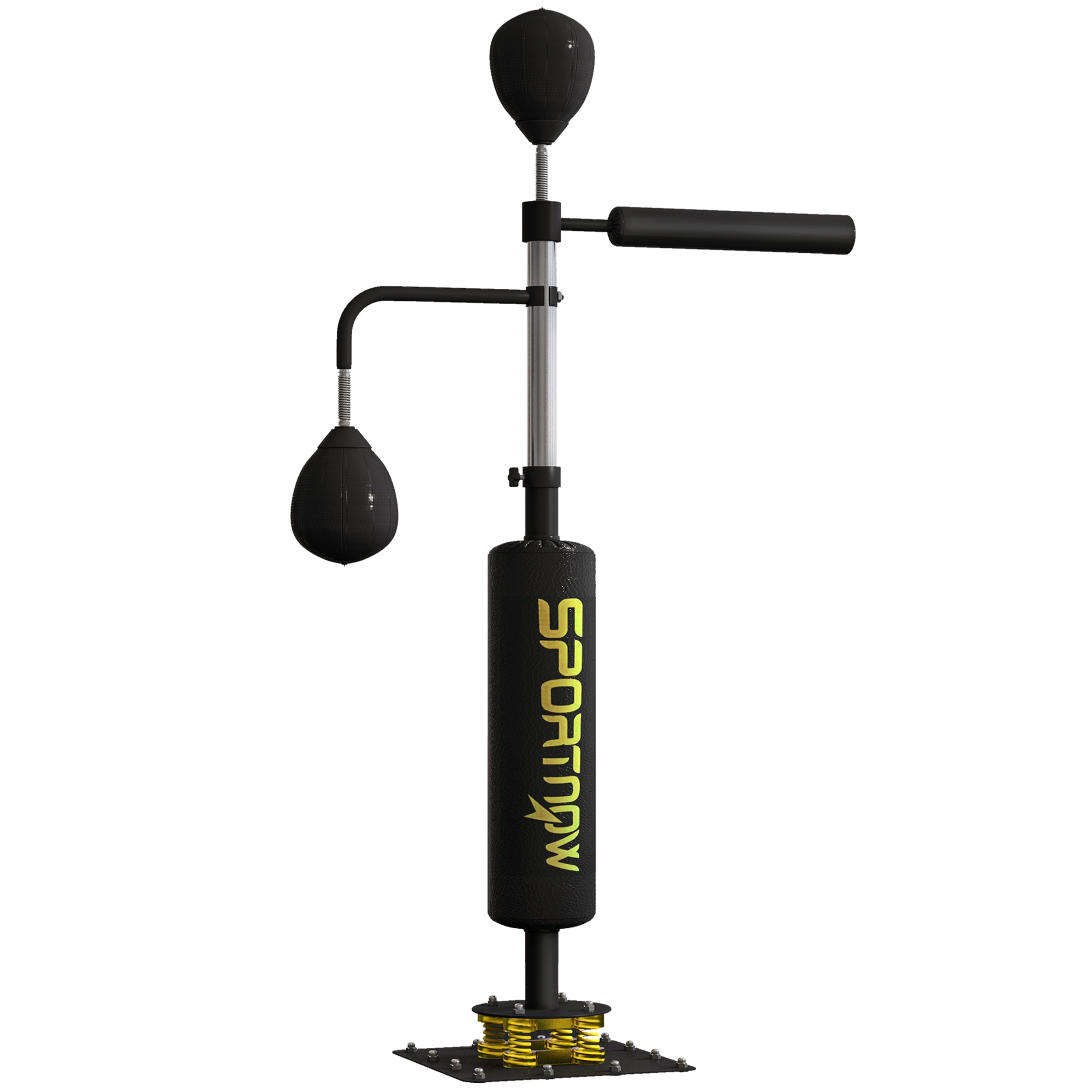 SPORTNOW Boxsack freistehend 140-205cm aufblasbarer Standboxsack mit Pumpe, Saugfuß 2 Reflexsbälle Punchingball Set höhenverstellbar Kickboxsack Boxing Trainer für Erwachsene Jugendliche Krafttraining Aosom