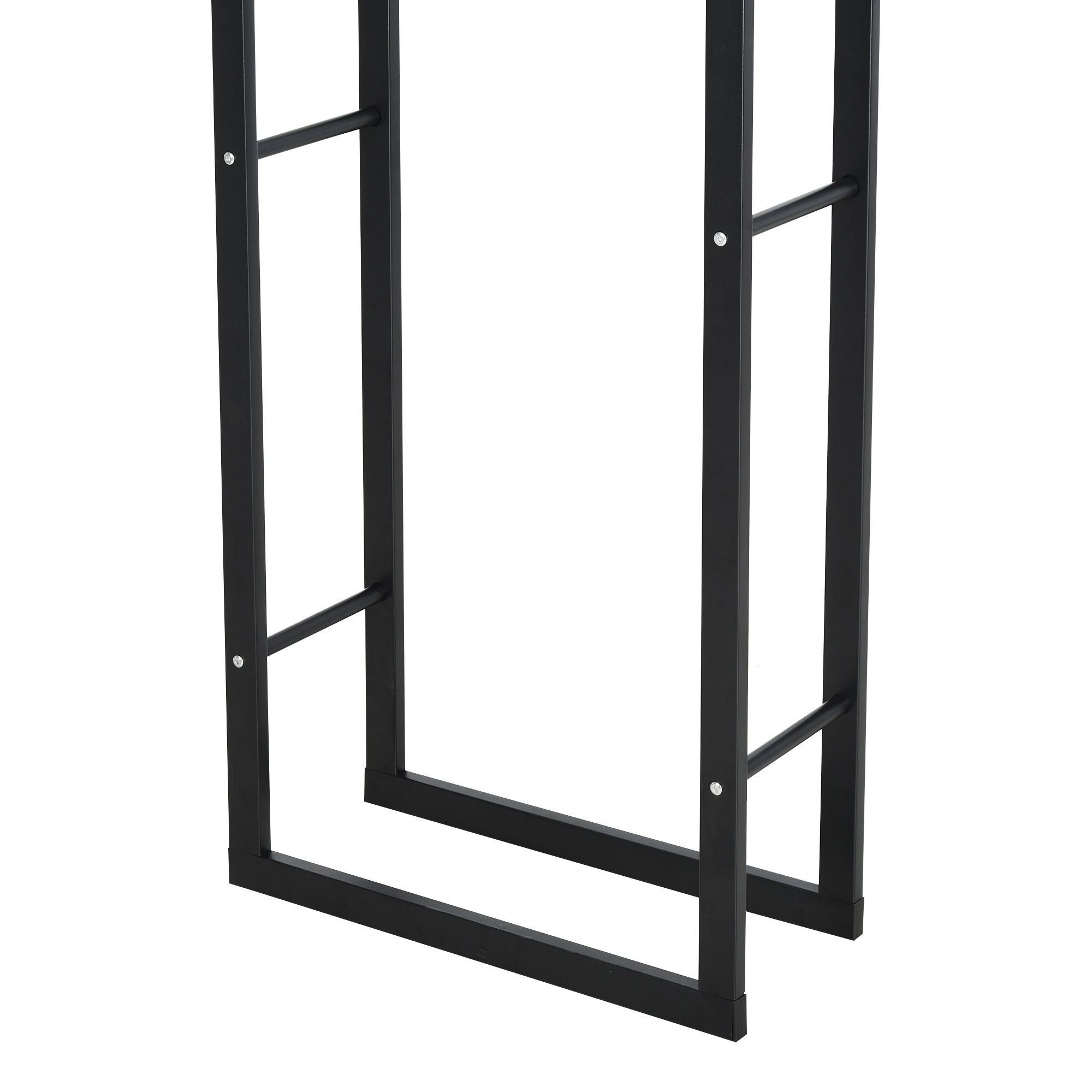 Metallist küttepuude riiul 40 x 25 x 150 cm, küttepuude riiul, virnastamisabi, terasraam, kuni 100 kg, küttepuude varjualune õue, puiduriiul, küttepuude riiul aeda, terrassile, õues kasutamiseks, must
