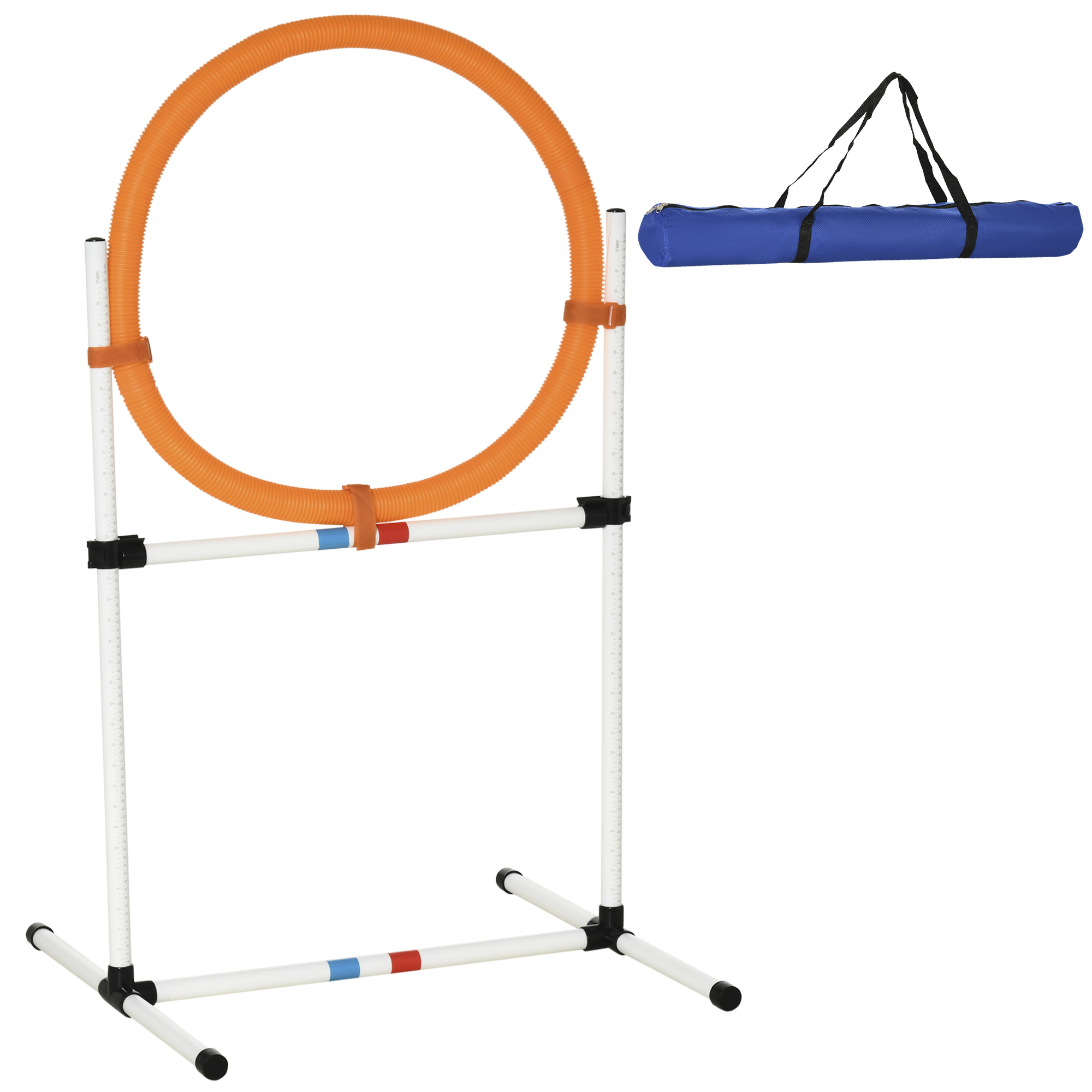PawHut Hundetrainingsset Springring Agility-Training tragbar PE Weiß Orange 74,5x66x91cm für effektives Hundetraining   Aosom.de