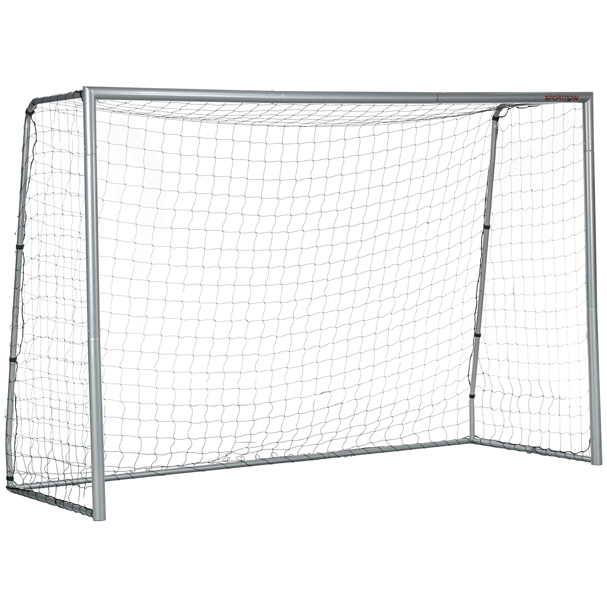 SPORTNOW Fußballtor mit PE-Netzgewebe, Fußball-Tor für Kinder und Erwachsene, 300 x 120 x 200 cm, Stahl, PE, für Garten, Fußballtraining, Grau   Aosom